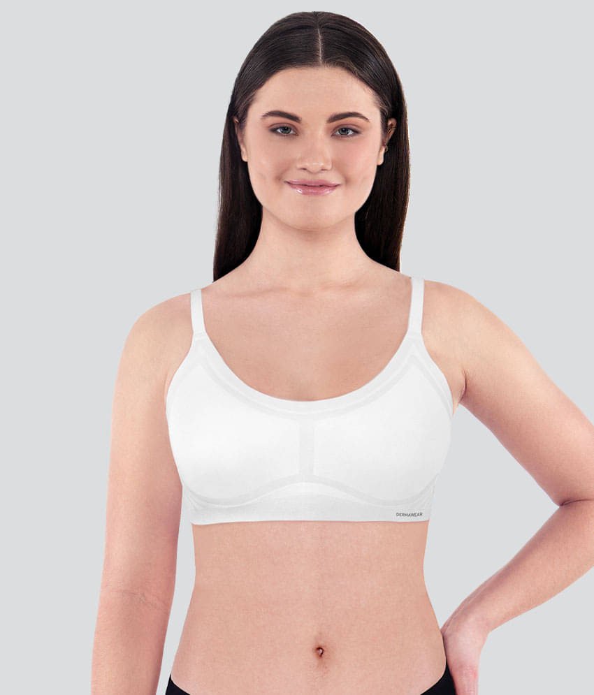 Dermawear Pack of 1 Cotton Non Padded Everyday Bra For Women ( White ) Dermawear Pack of 1 Cotton Non Padded Everyday Bra For Women ( White )