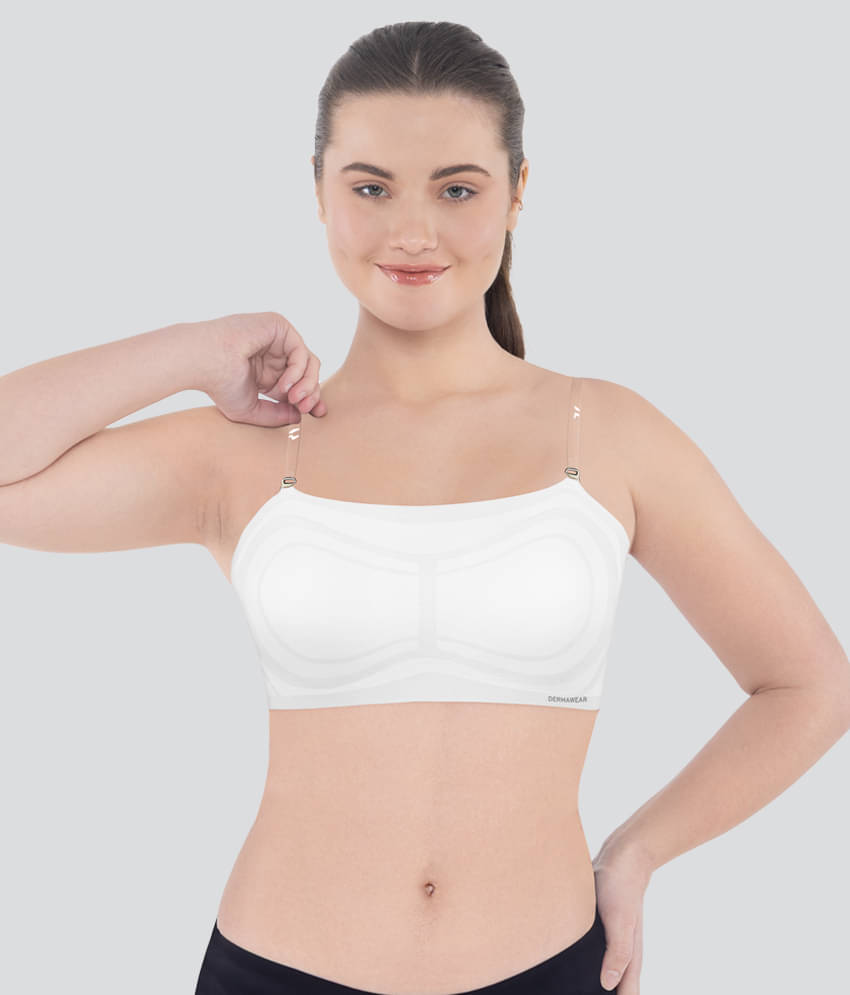 Dermawear Pack of 1 Cotton Lightly Padded Tube Bra For Women ( White )     			Dermawear Pack of 1 Cotton Lightly Padded Tube Bra For Women ( White )