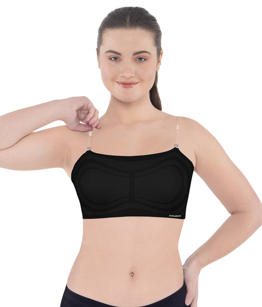 Dermawear Pack of 1 Cotton Lightly Padded Tube Bra For Women ( Black )     			Dermawear Pack of 1 Cotton Lightly Padded Tube Bra For Women ( Black )