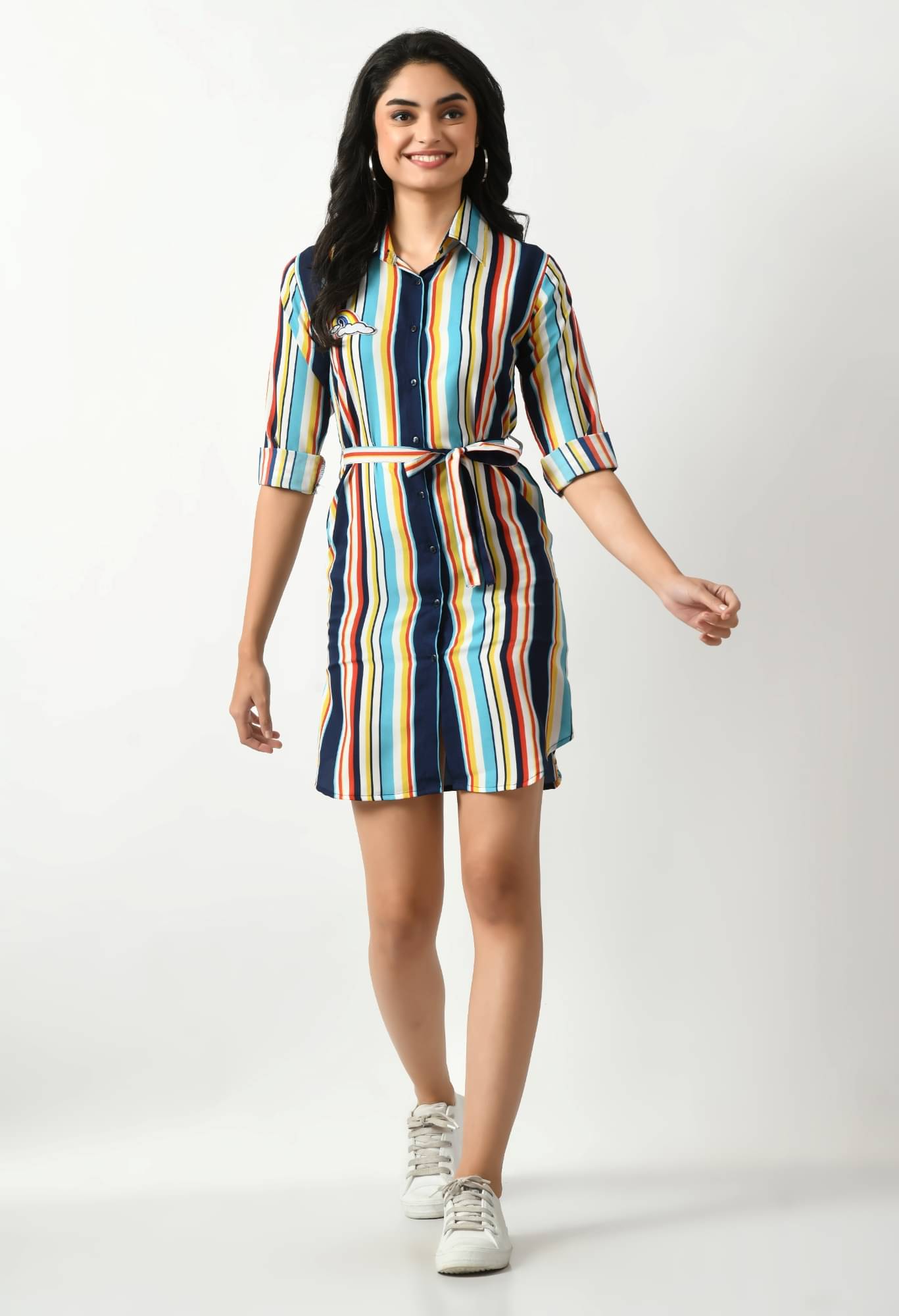 Divine Bezz Women Crepe Printed Bodycon Dress ( Multicolor ) Divine Bezz Women Crepe Printed Bodycon Dress ( Multicolor )