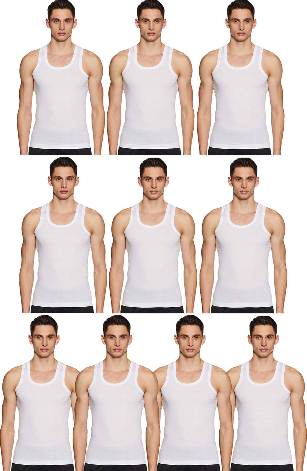     			Dixcy Scott Pack of 10 Cotton Basic Vest For Men ( White )