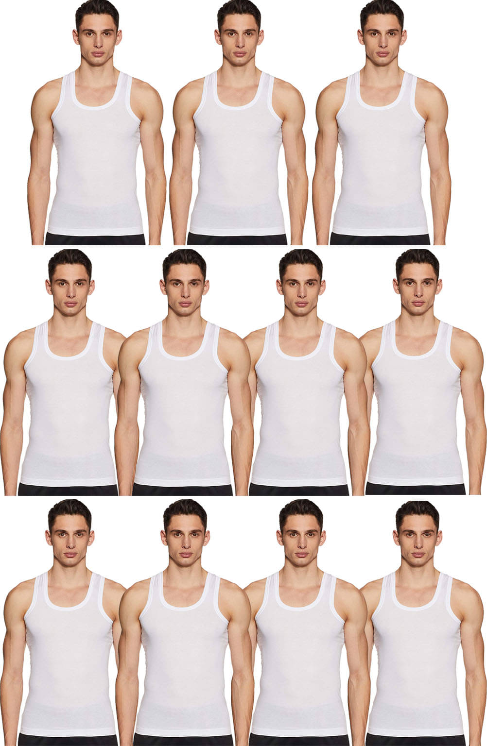 Dixcy Scott Pack of 11 Cotton Basic Vest For Men ( White ) Dixcy Scott Pack of 11 Cotton Basic Vest For Men ( White )