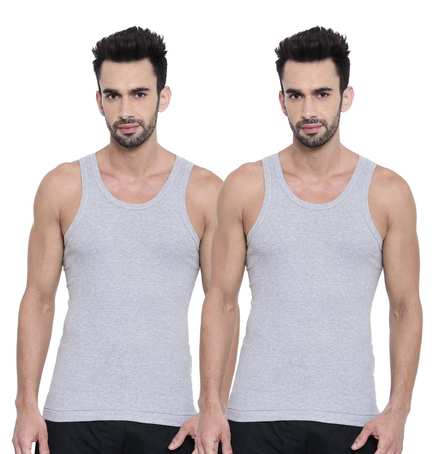 Dixcy Scott Pack of 2 Cotton Basic Vest For Men ( Grey ) Dixcy Scott Pack of 2 Cotton Basic Vest For Men ( Grey )