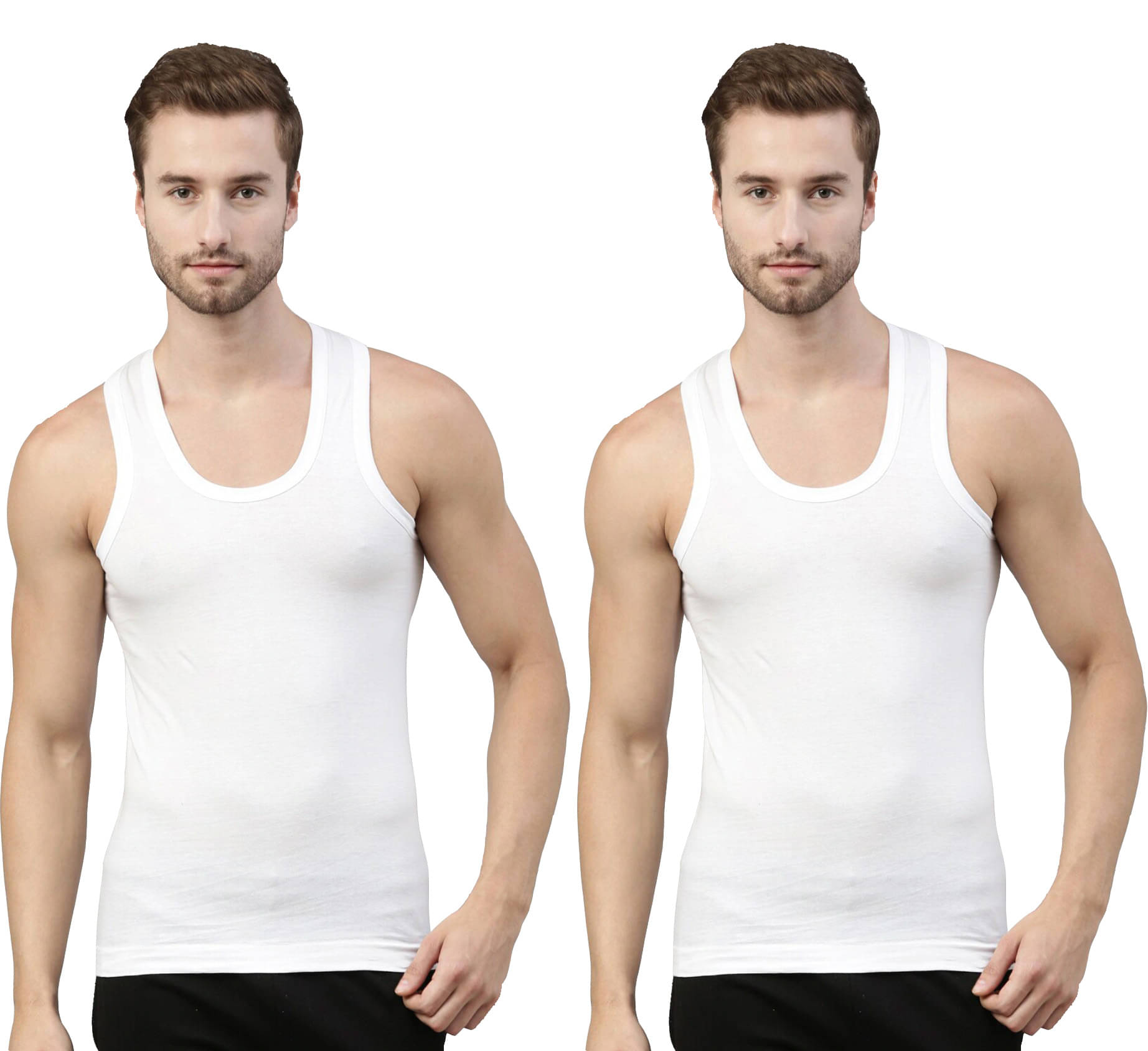     			Dixcy Scott Pack of 2 Cotton Basic Vest For Men ( White )