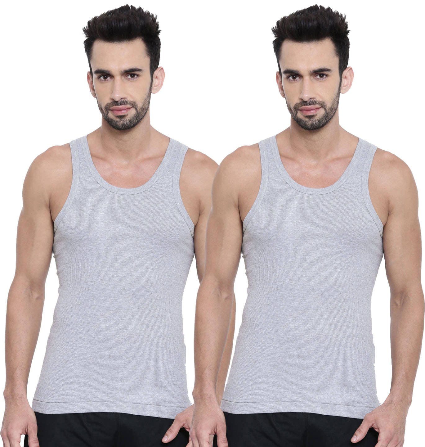 Dixcy Scott Pack of 2 Cotton Basic Vest For Men ( Grey ) Dixcy Scott Pack of 2 Cotton Basic Vest For Men ( Grey )
