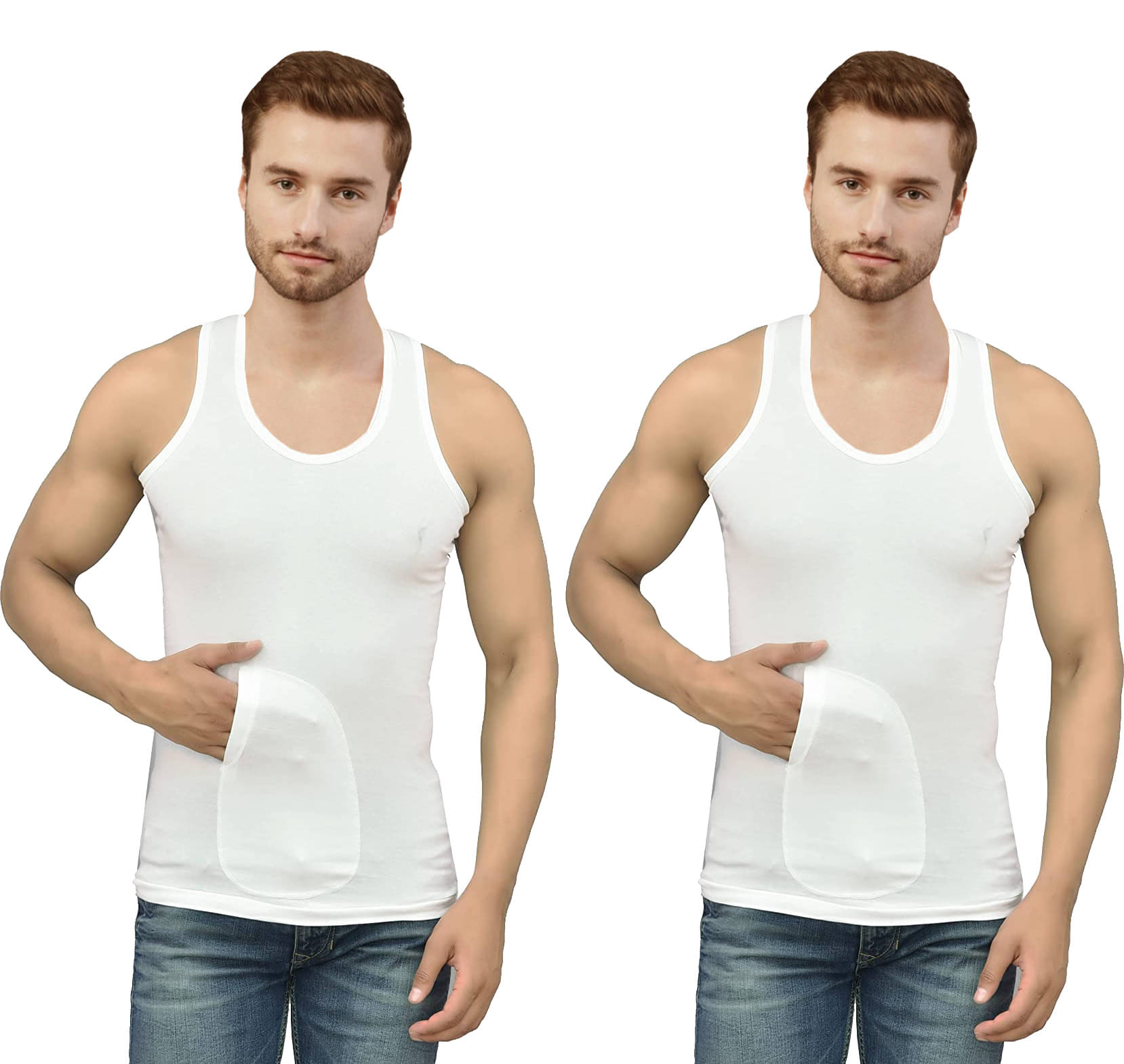     			Dixcy Scott Pack of 2 Cotton Basic Vest For Men ( White )