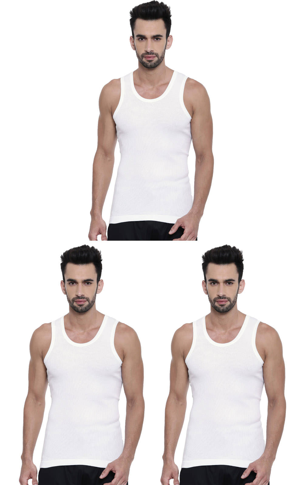     			Dixcy Scott Pack of 3 Cotton Basic Vest For Men ( White )