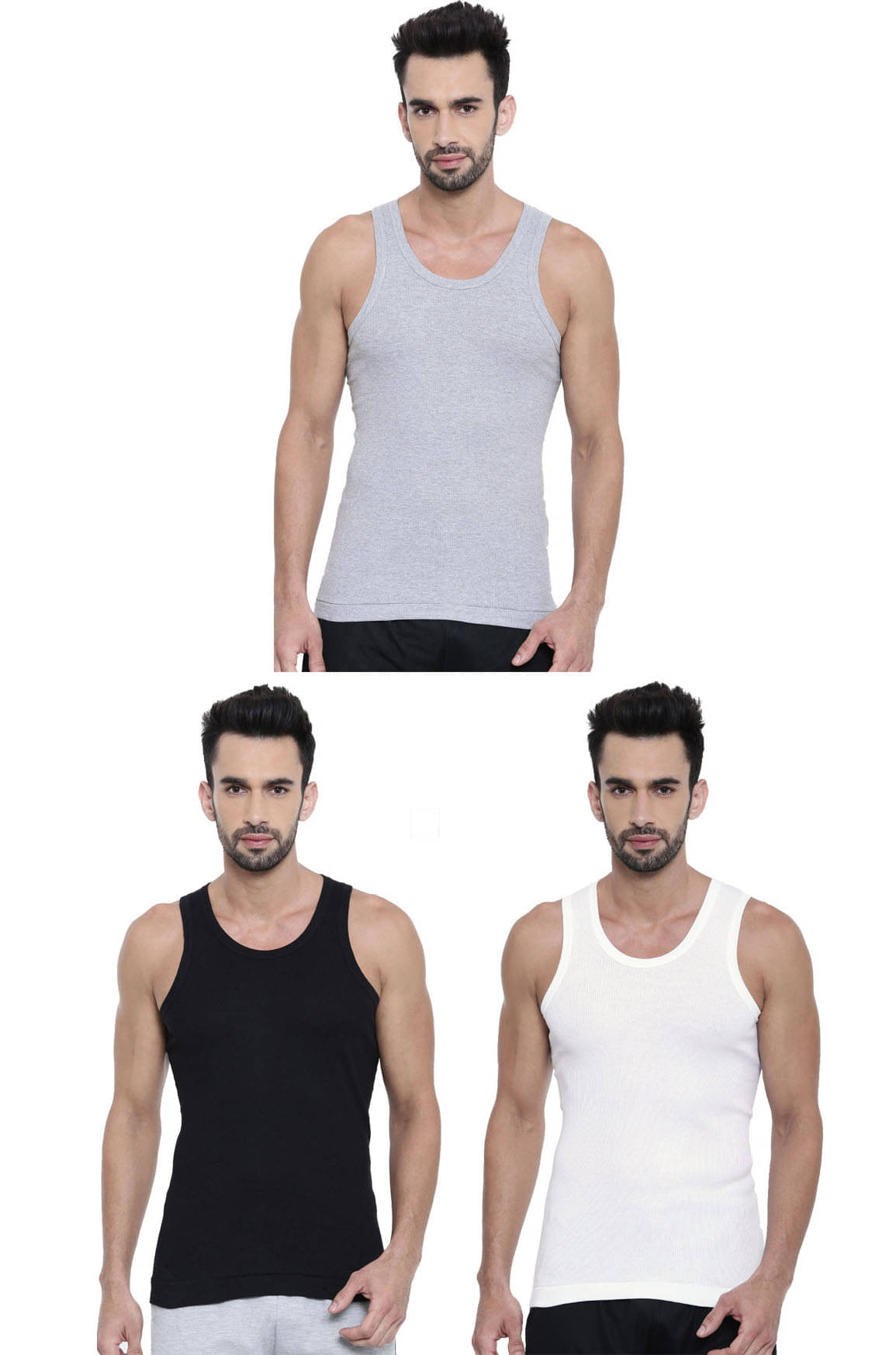 Dixcy Scott Pack of 3 Cotton Basic Vest For Men ( Multicolor ) Dixcy Scott Pack of 3 Cotton Basic Vest For Men ( Multicolor )