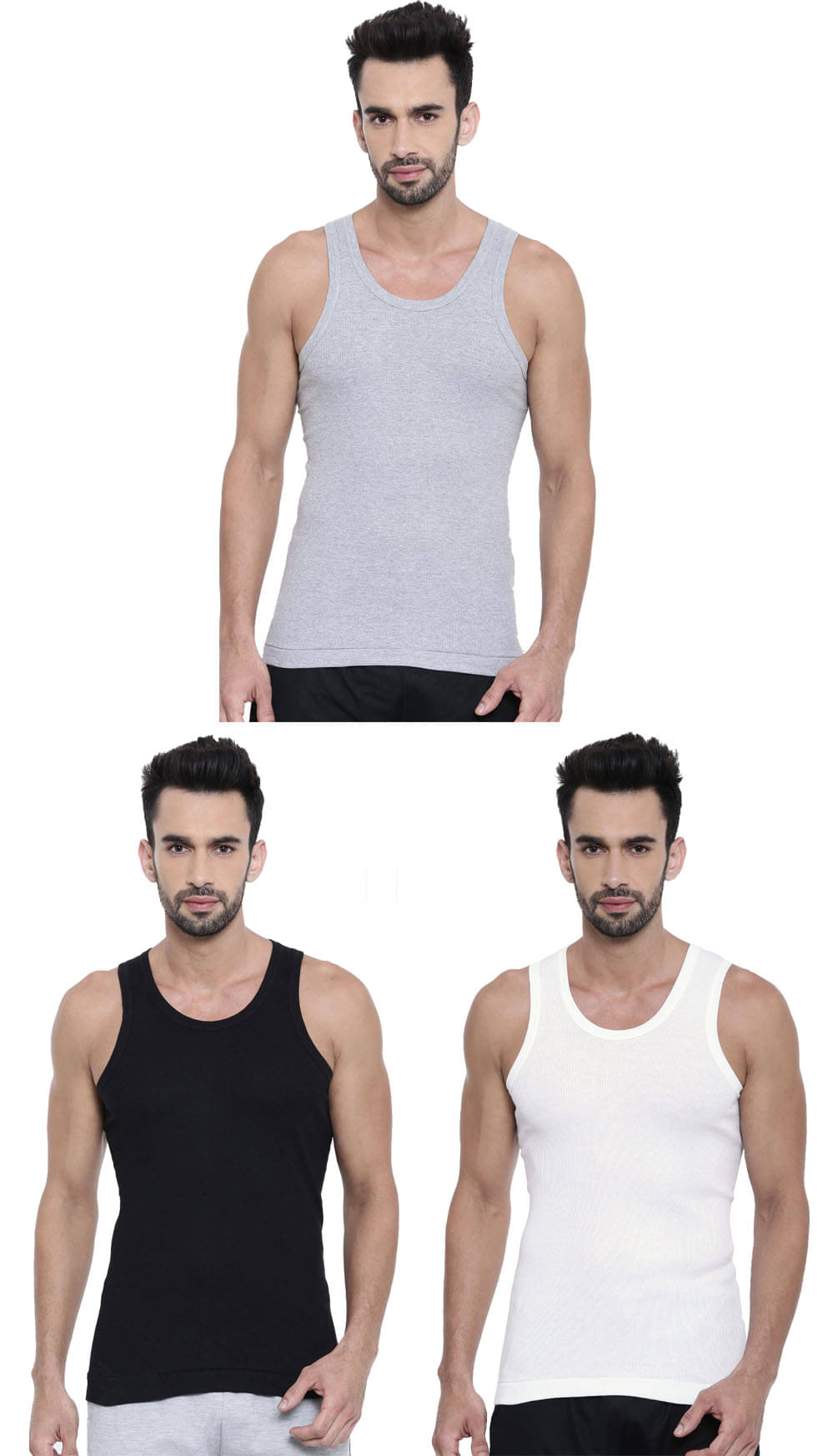     			Dixcy Scott Pack of 3 Cotton Basic Vest For Men ( Multicolor )