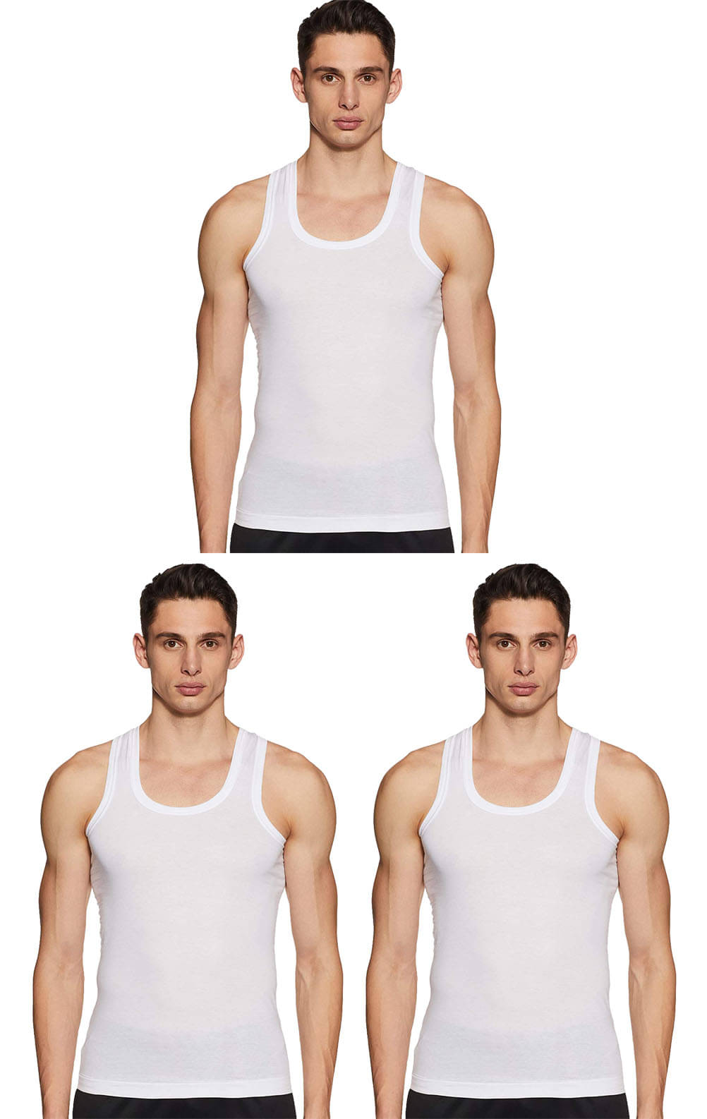     			Dixcy Scott Pack of 3 Cotton Basic Vest For Men ( White )