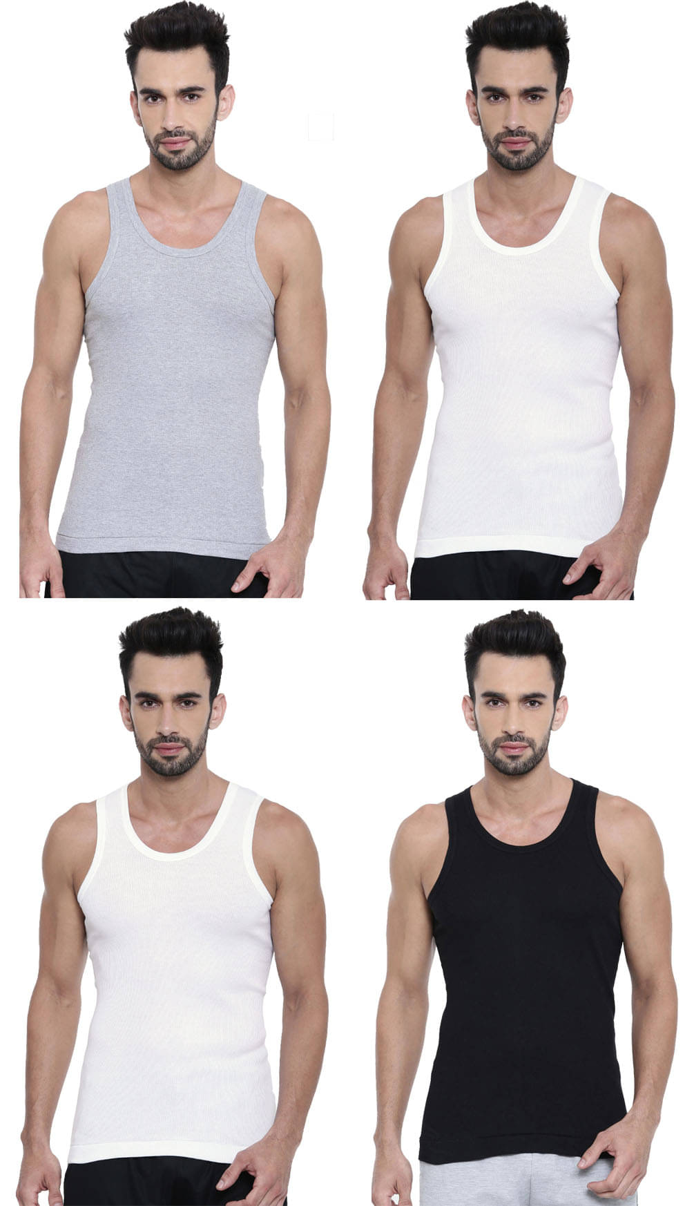 Dixcy Scott Pack of 4 Cotton Basic Vest For Men ( Multicolor ) Dixcy Scott Pack of 4 Cotton Basic Vest For Men ( Multicolor )
