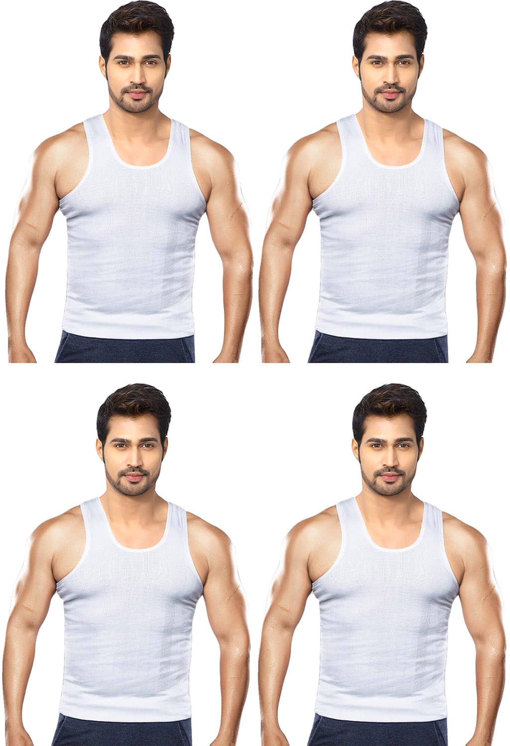     			Dixcy Scott Pack of 4 Cotton Basic Vest For Men ( White )