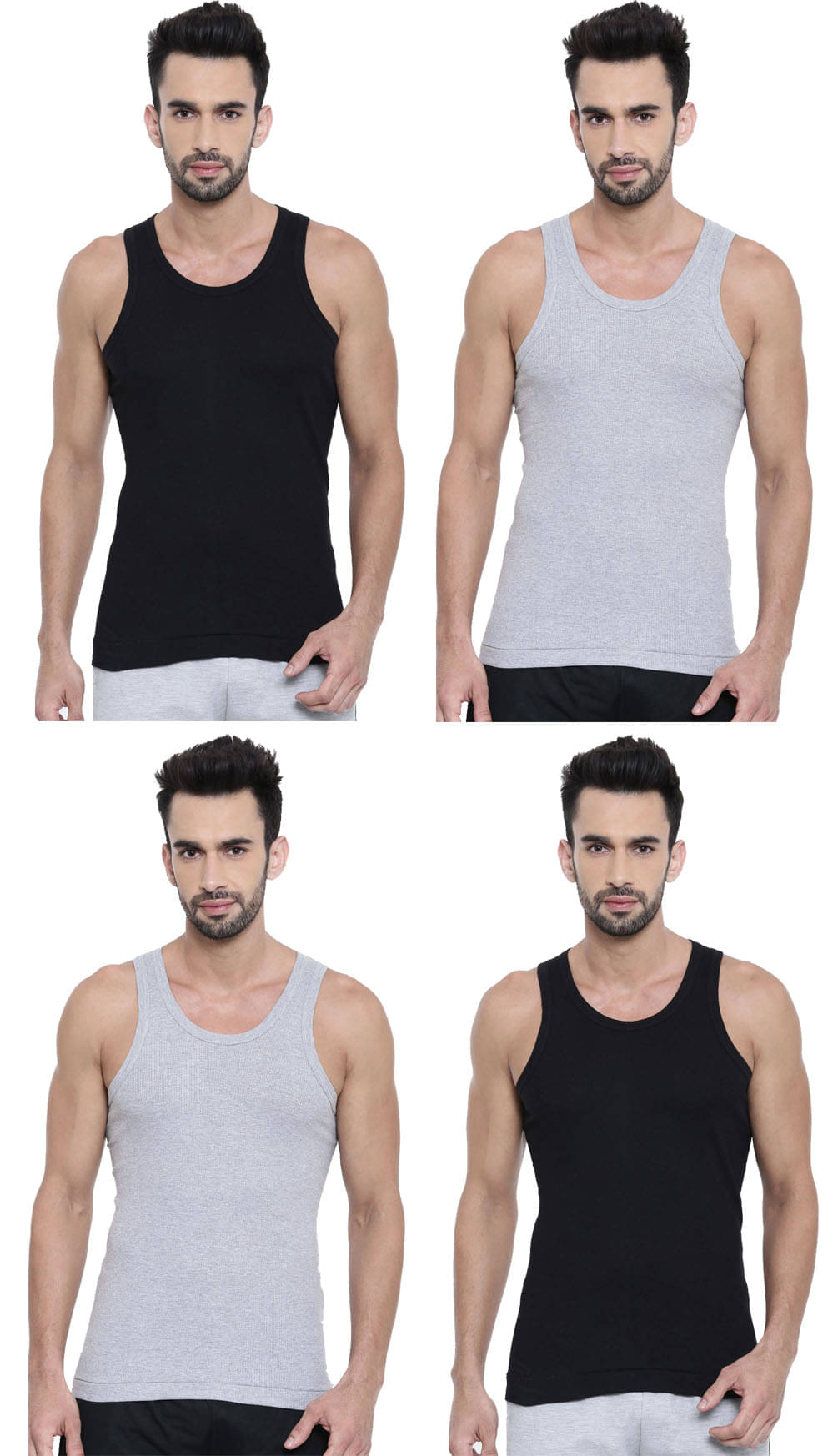     			Dixcy Scott Pack of 4 Cotton Basic Vest For Men ( Multicolor )