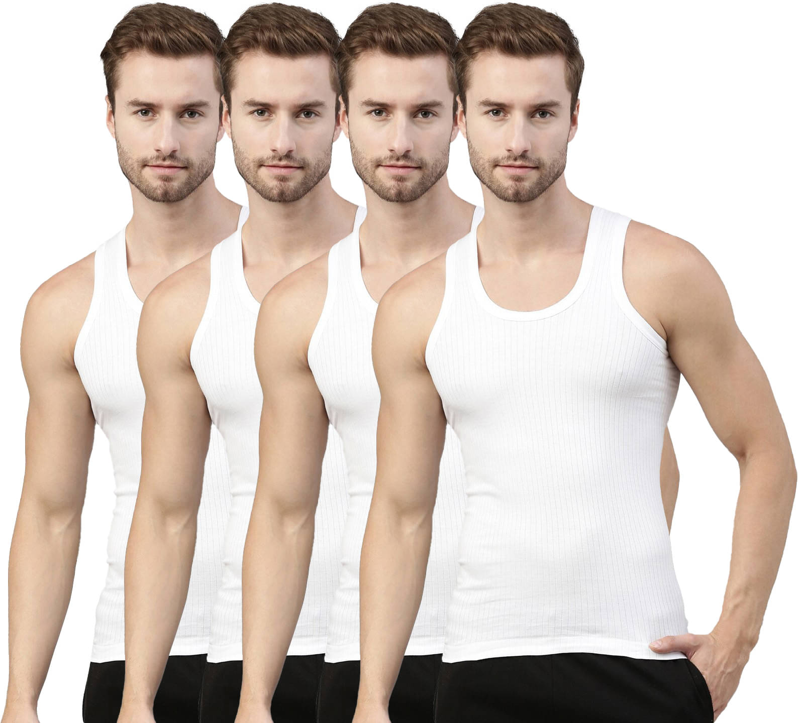     			Dixcy Scott Pack of 4 Cotton Basic Vest For Men ( White )