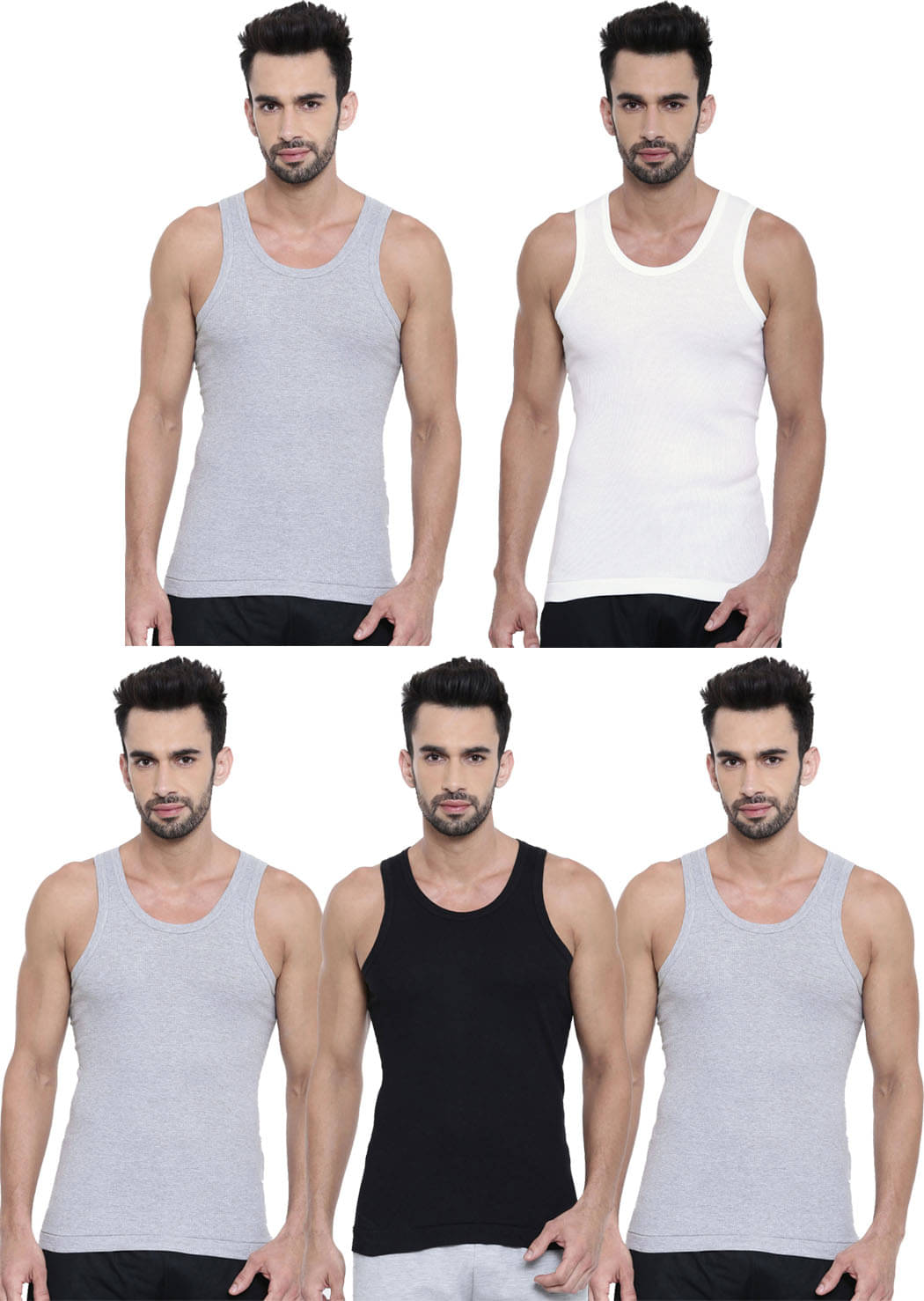     			Dixcy Scott Pack of 5 Cotton Basic Vest For Men ( Multicolor )