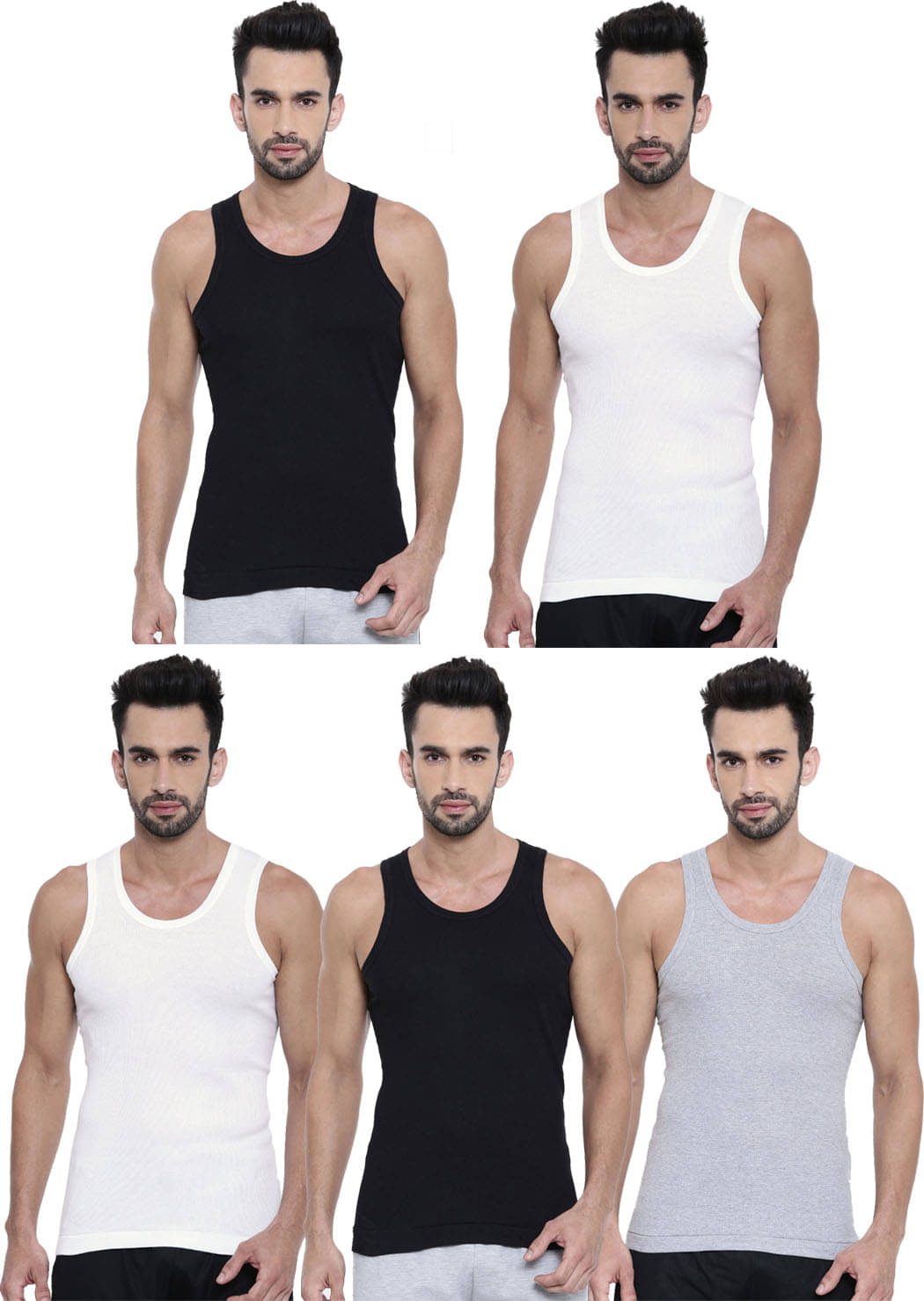     			Dixcy Scott Pack of 5 Cotton Basic Vest For Men ( Multicolor )