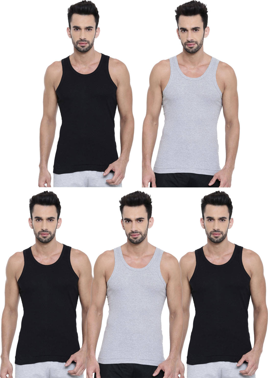     			Dixcy Scott Pack of 5 Cotton Basic Vest For Men ( Multicolor )