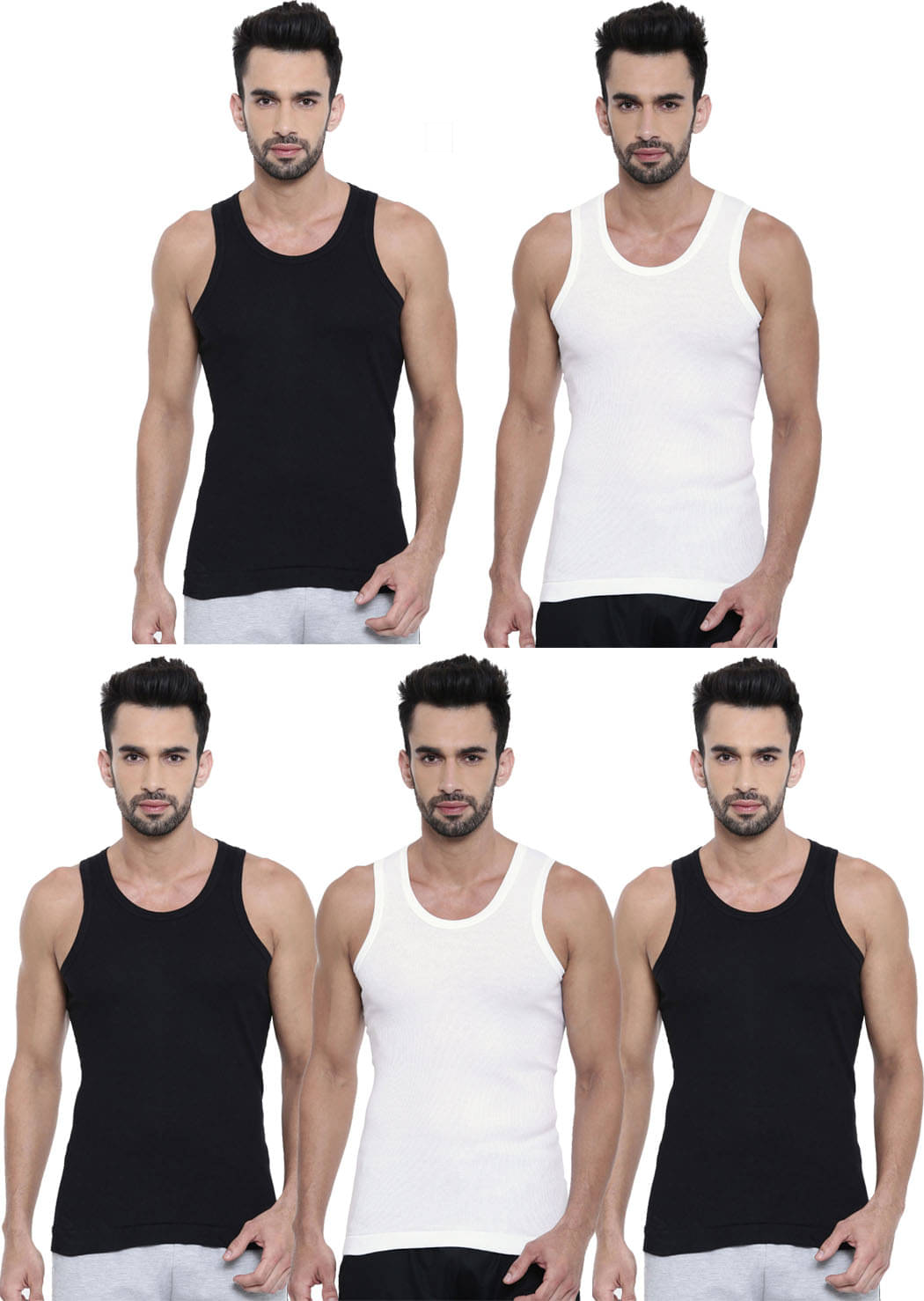     			Dixcy Scott Pack of 5 Cotton Basic Vest For Men ( Multicolor )