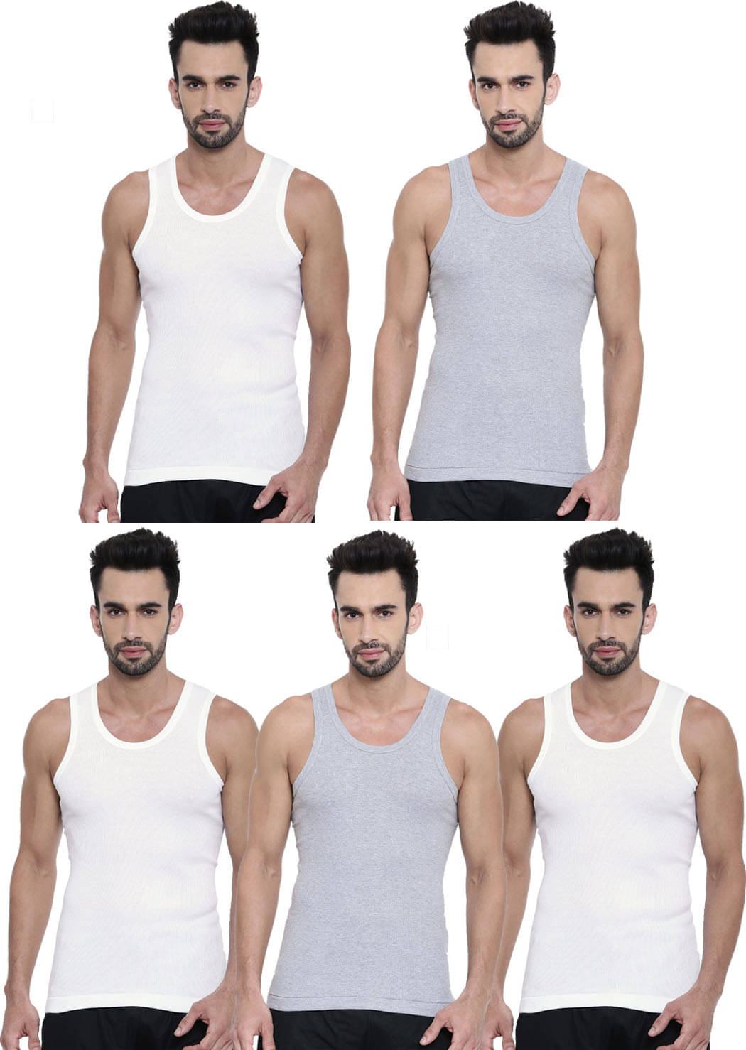 Dixcy Scott Pack of 5 Cotton Basic Vest For Men ( Multicolor ) Dixcy Scott Pack of 5 Cotton Basic Vest For Men ( Multicolor )