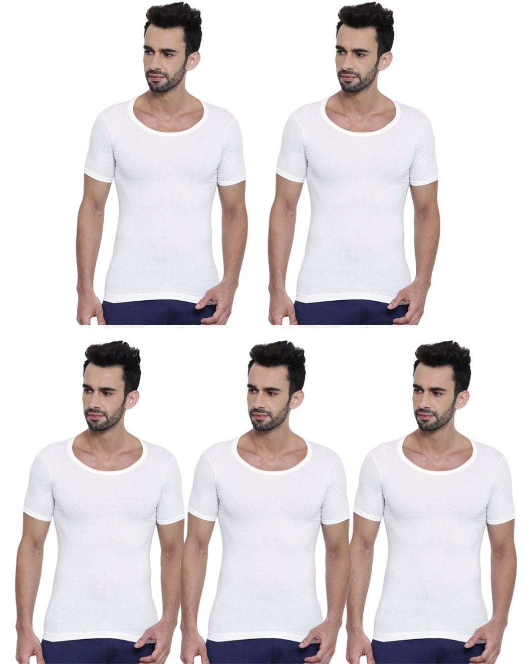 Dixcy Scott Pack of 5 Cotton Basic Vest For Men ( White ) Dixcy Scott Pack of 5 Cotton Basic Vest For Men ( White )