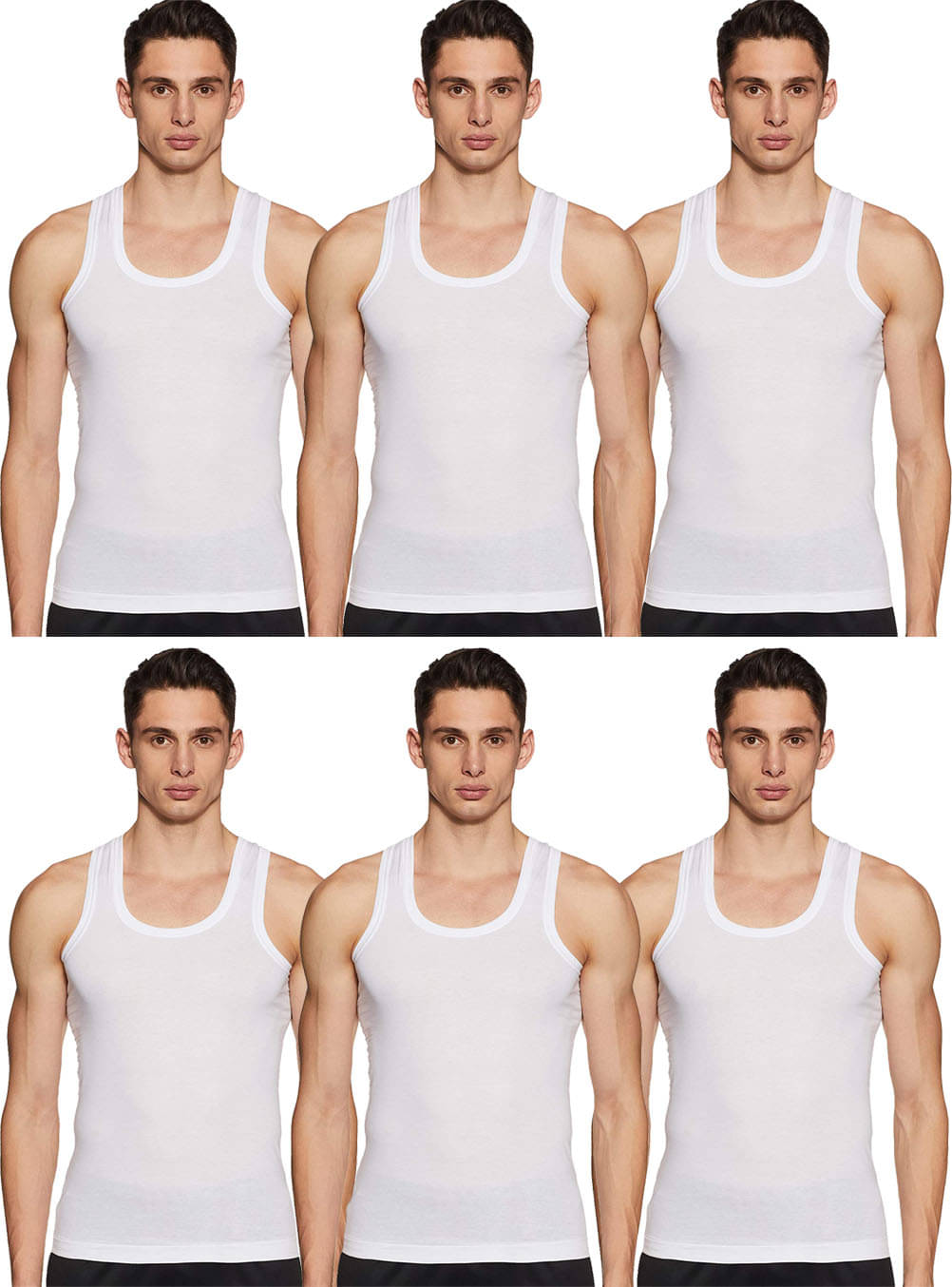 Dixcy Scott Pack of 6 Cotton Basic Vest For Men ( White ) Dixcy Scott Pack of 6 Cotton Basic Vest For Men ( White )