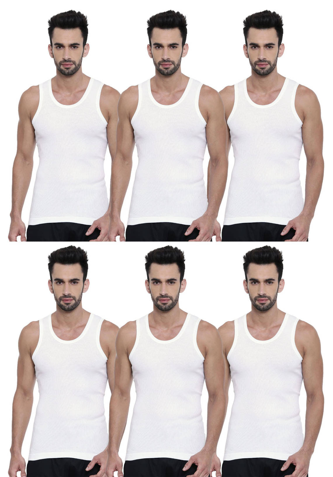 Dixcy Scott Pack of 6 Cotton Basic Vest For Men ( White ) Dixcy Scott Pack of 6 Cotton Basic Vest For Men ( White )