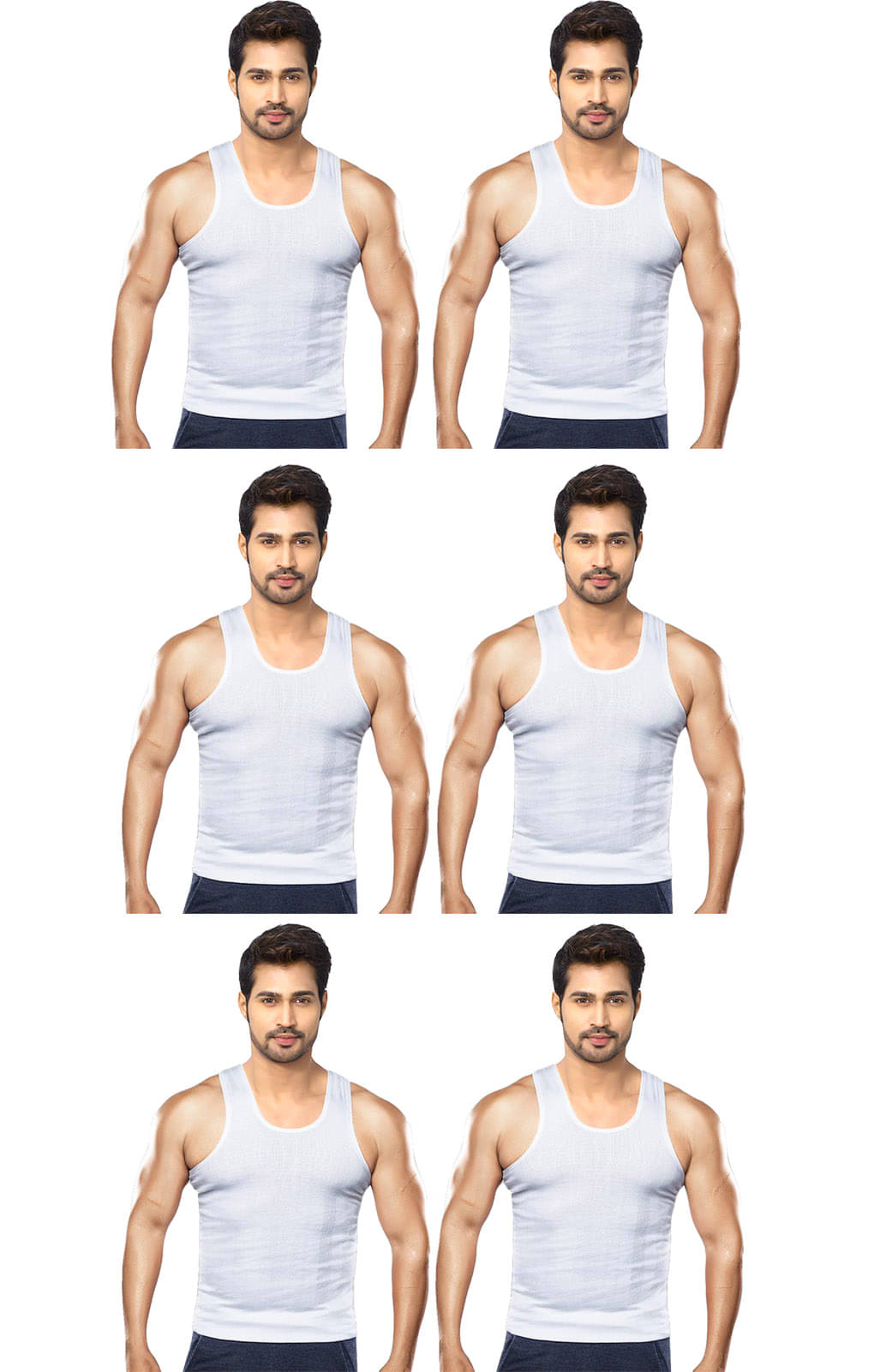     			Dixcy Scott Pack of 6 Cotton Basic Vest For Men ( White )