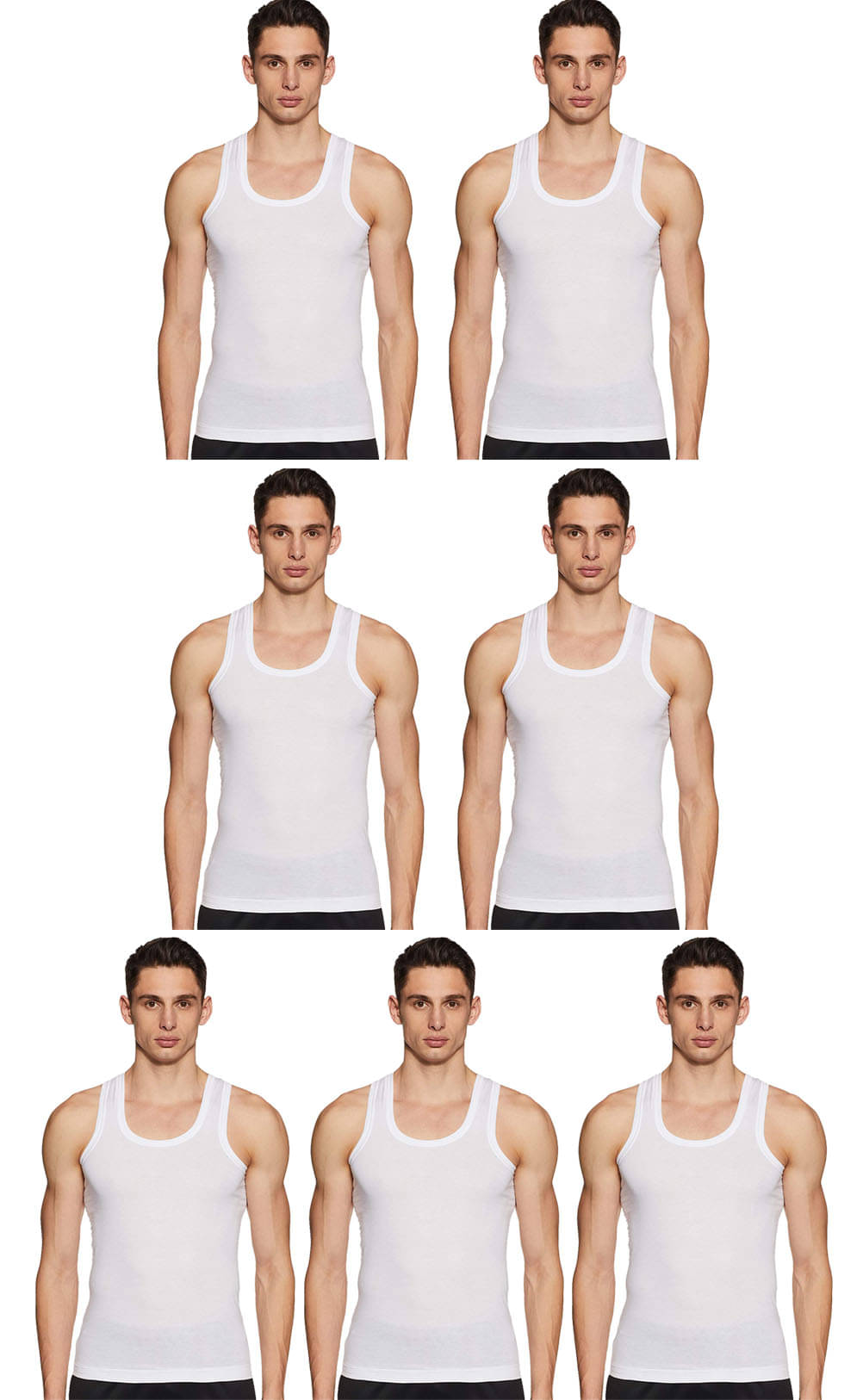Dixcy Scott Pack of 7 Cotton Basic Vest For Men ( White ) Dixcy Scott Pack of 7 Cotton Basic Vest For Men ( White )