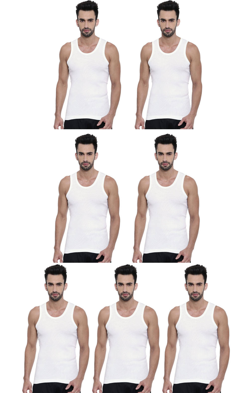 Dixcy Scott Pack of 7 Cotton Basic Vest For Men ( White ) Dixcy Scott Pack of 7 Cotton Basic Vest For Men ( White )