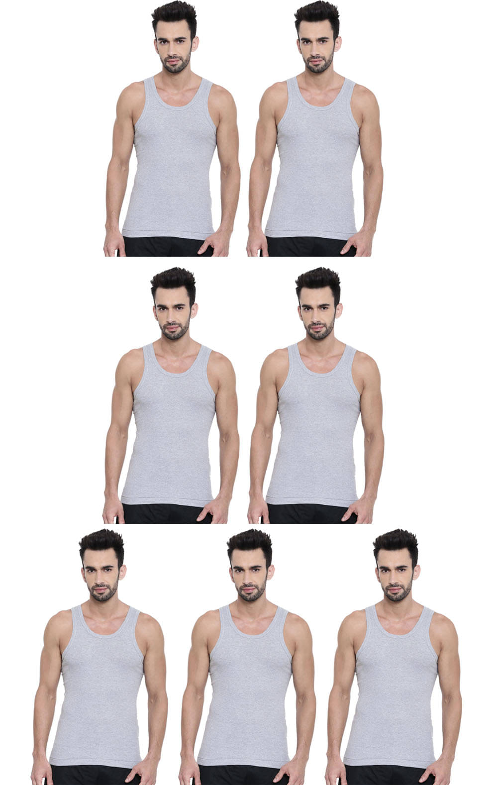 Dixcy Scott Pack of 7 Cotton Basic Vest For Men ( Grey ) Dixcy Scott Pack of 7 Cotton Basic Vest For Men ( Grey )