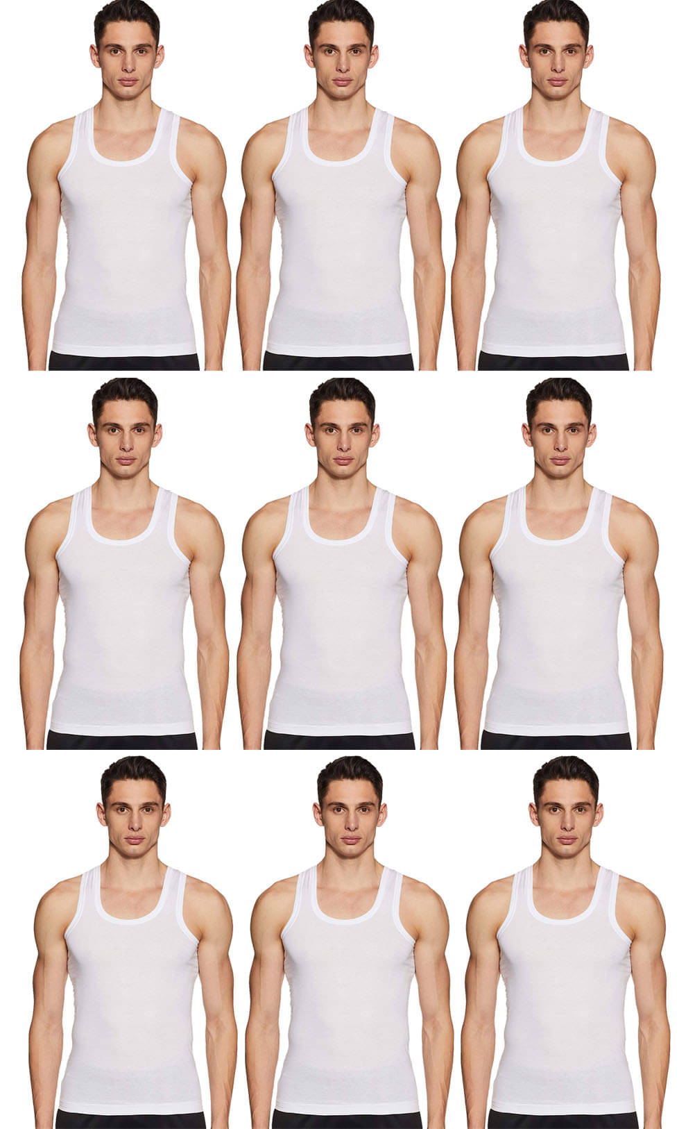 Dixcy Scott Pack of 9 Cotton Basic Vest For Men ( White ) Dixcy Scott Pack of 9 Cotton Basic Vest For Men ( White )