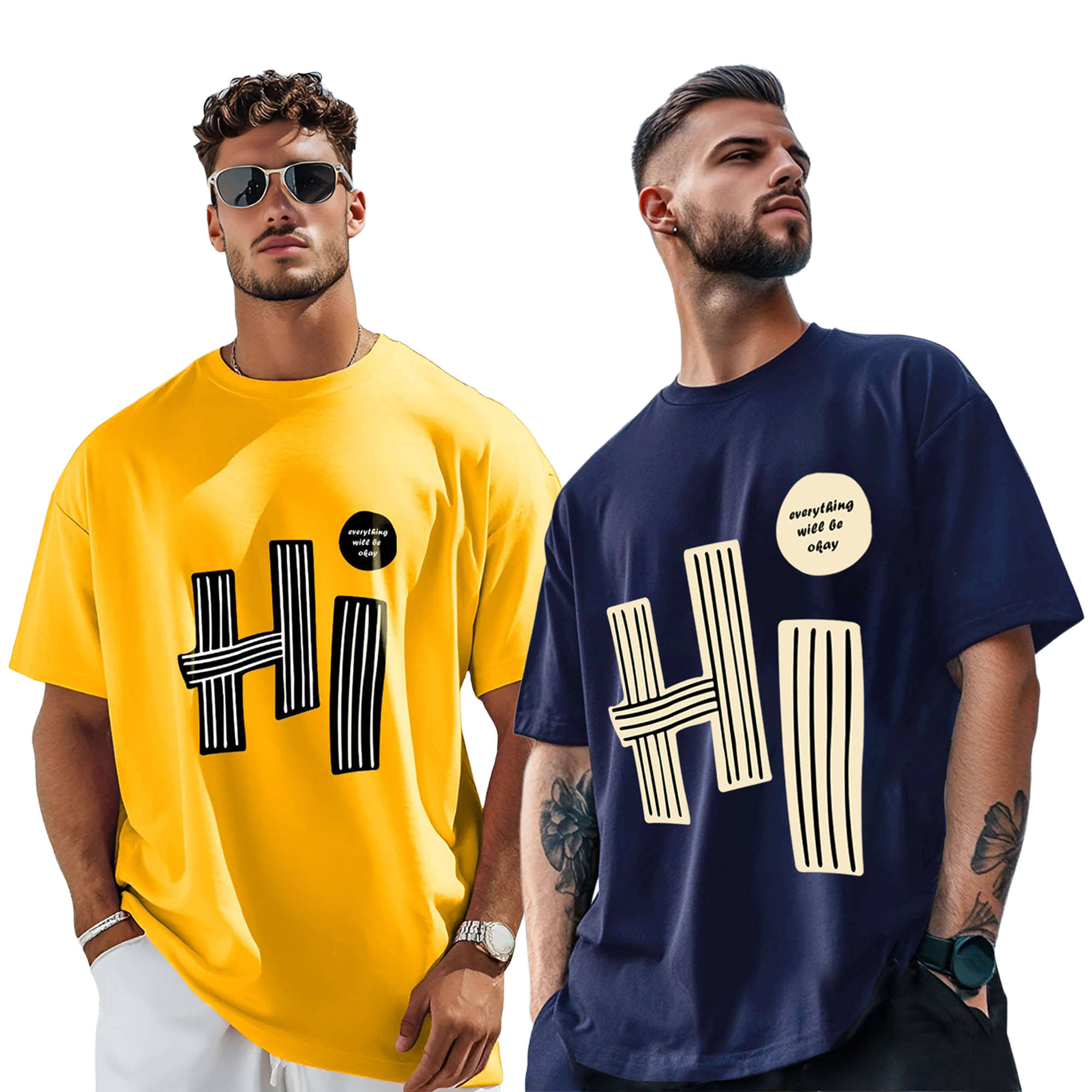     			ENITOR Men Cotton Blend Oversized Fit Printed T-Shirt ( Multicolor8 )