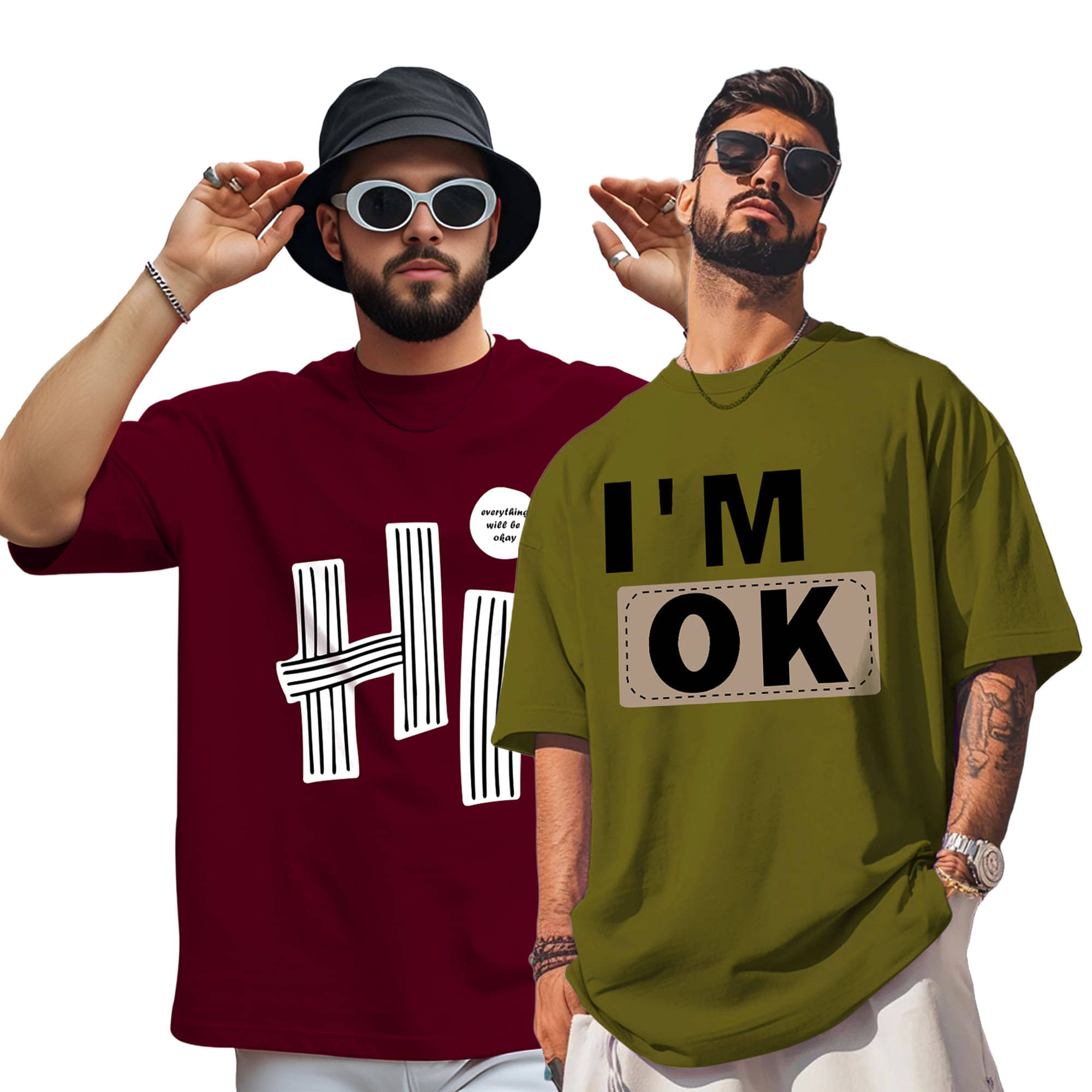     			ENITOR Men Cotton Blend Oversized Fit Printed T-Shirt ( Multicolor9 )