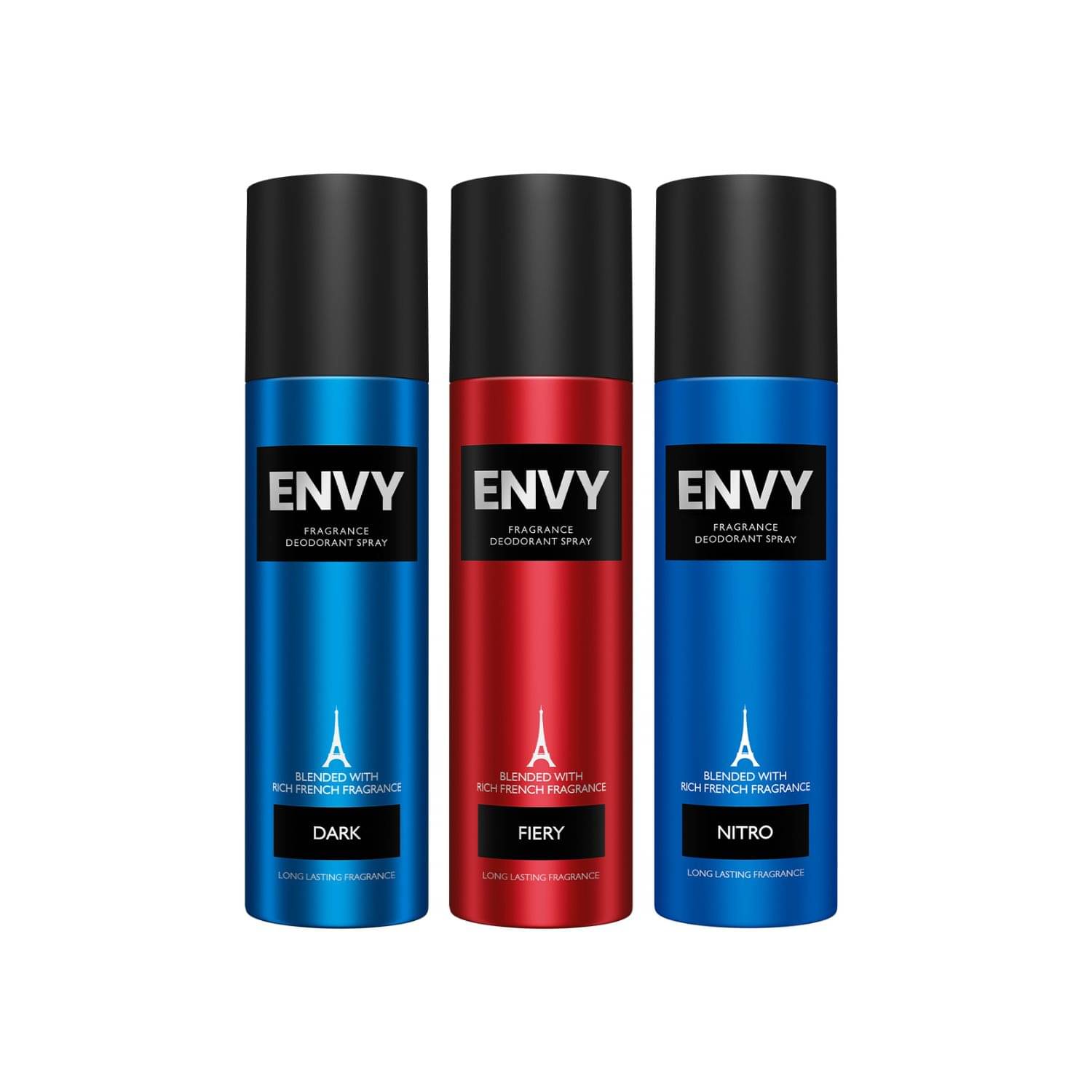 Envy Dark, Fiery & Nitro 120 ml Each Deodorant Spray for Men 360 ml ( Pack of 3 ) Envy Dark, Fiery & Nitro 120 ml Each Deodorant Spray for Men 360 ml ( Pack of 3 )