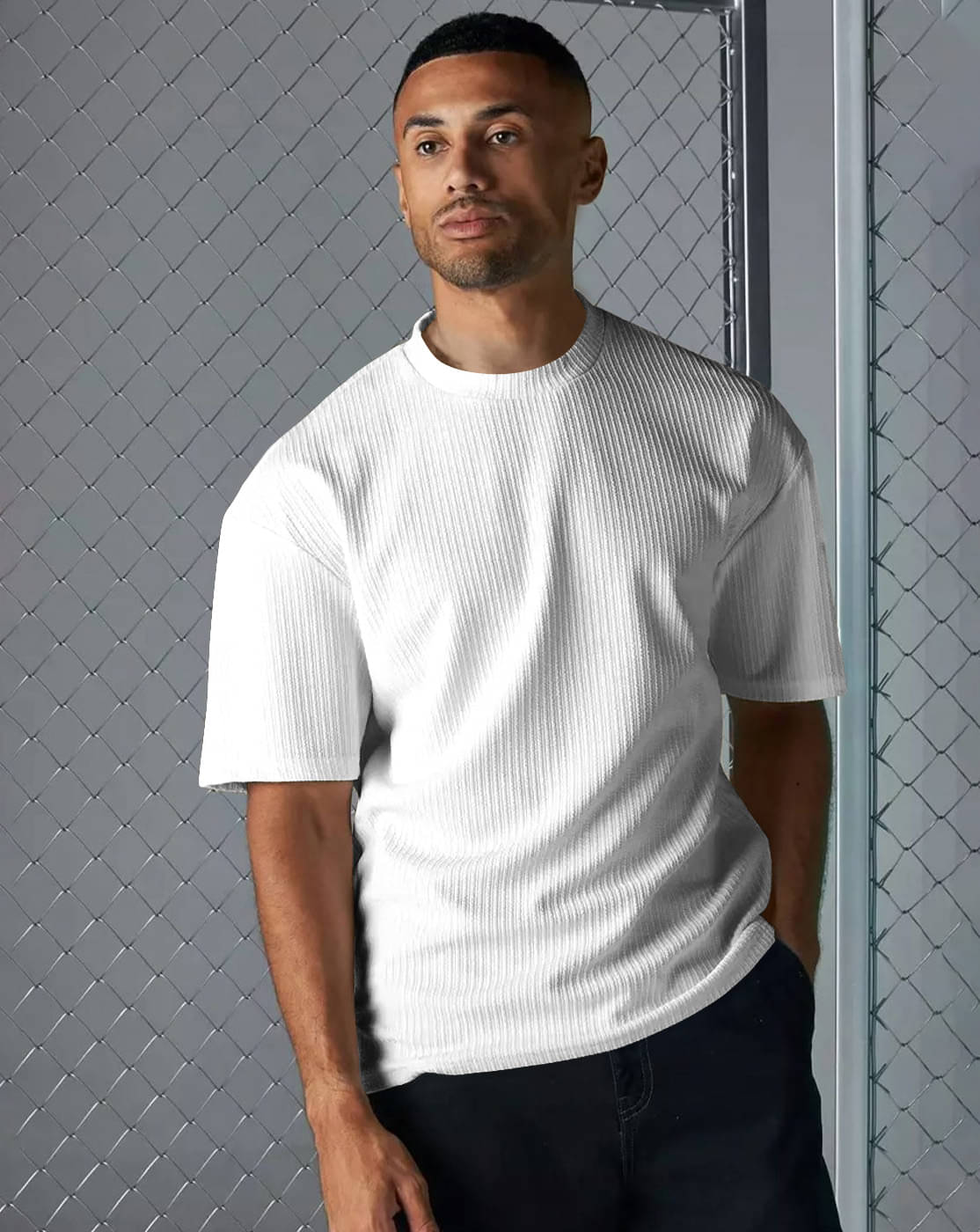 Eyebogler Men Polyester Oversized Fit Solid T-Shirt ( White ) Eyebogler Men Polyester Oversized Fit Solid T-Shirt ( White )