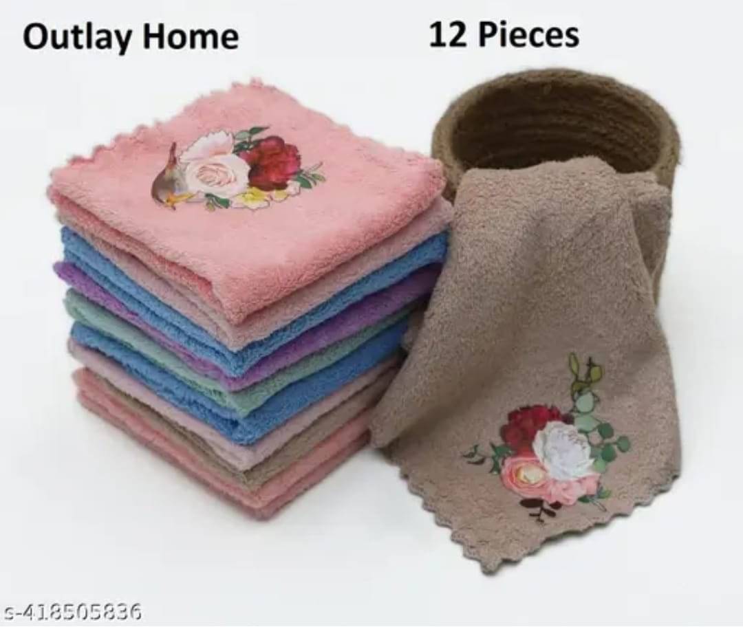     			FINZER WOMEN'S FLORAL HAND TOWEL (PACK OF 12)
