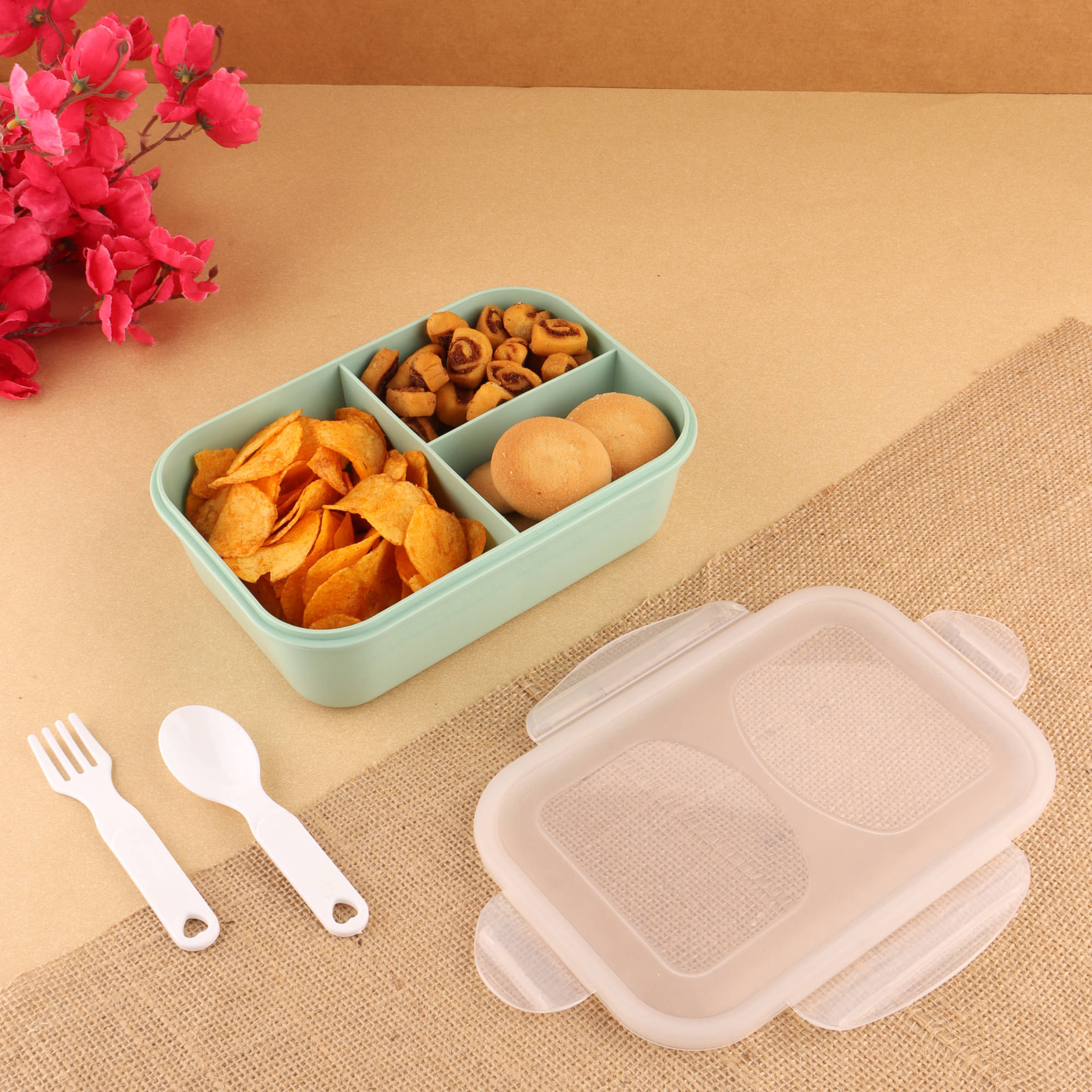     			FIT4CHEF Leak Proof Lunch Box Plastic School Lunch Boxes 1 - Container ( Pack of 1 )