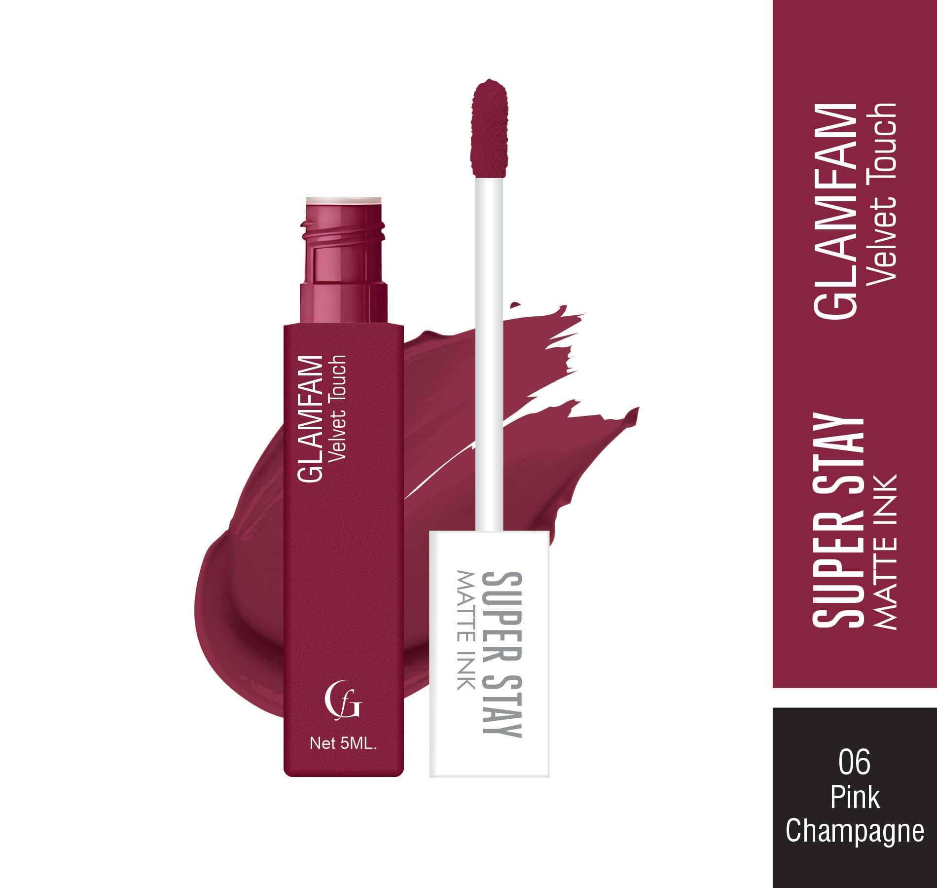     			GLAMFAM Champaign Matte Transferproof Liquid Lipstick ( Pack of 1 )