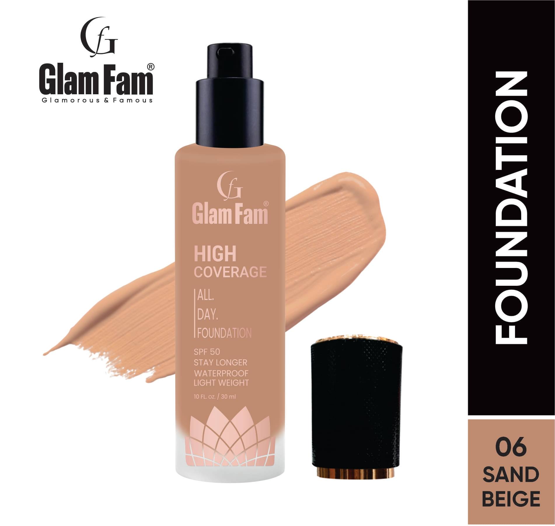     			GLAMFAM Natural Liquid For All Skin Types Skin Deep Brown Foundation Pack of 1