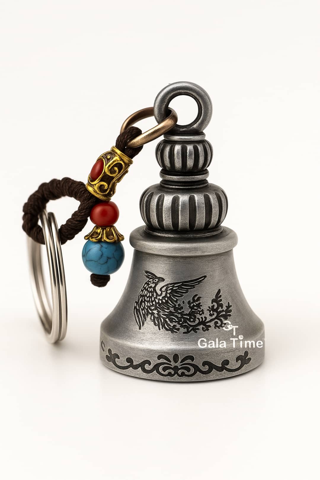 Guardian Bell Bike Keyholder Silver Ghanti Travel Charm for Men & Women Gifting Key Chain