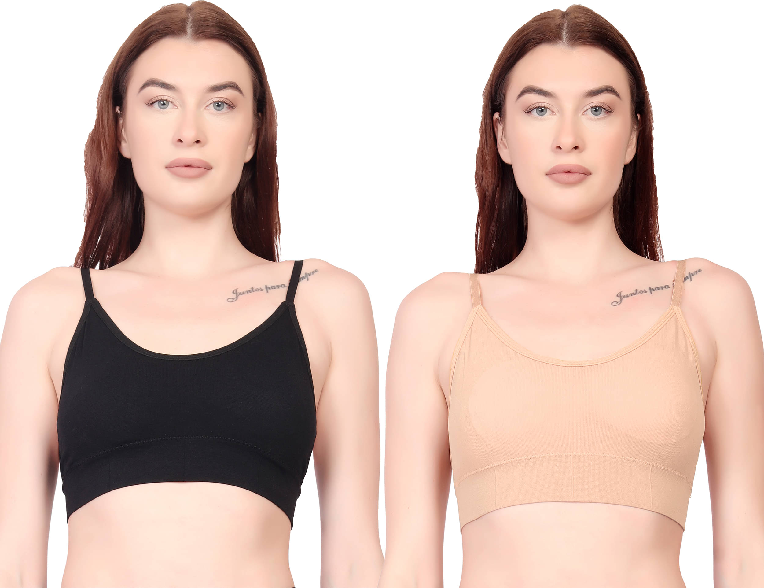 Gopalvilla Pack of 2 Cotton Lightly Padded Cami bra For Women ( Multicolor4 ) Gopalvilla Pack of 2 Cotton Lightly Padded Cami bra For Women ( Multicolor4 )