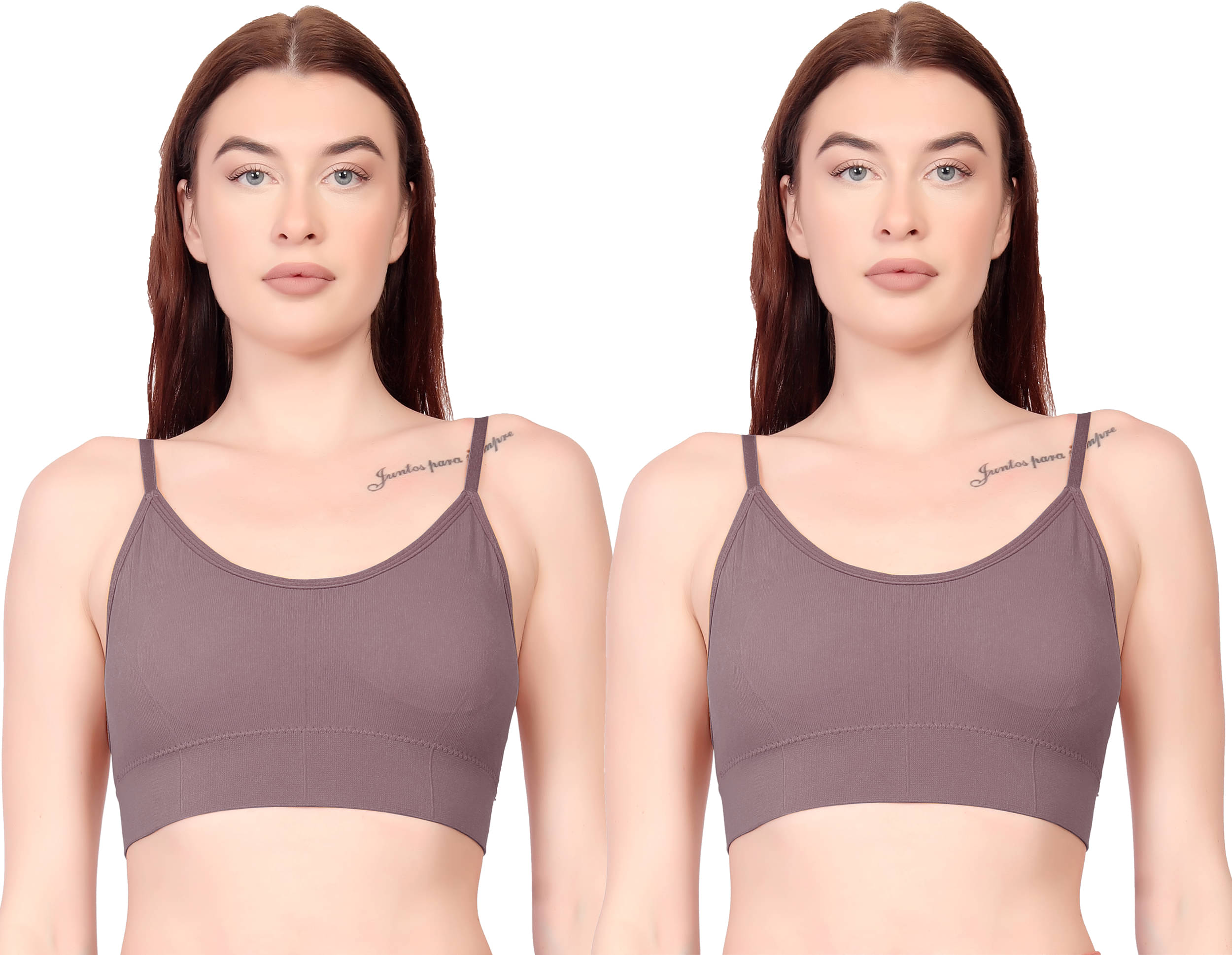     			Gopalvilla Pack of 2 Cotton Lightly Padded Cami bra For Women ( Purple )