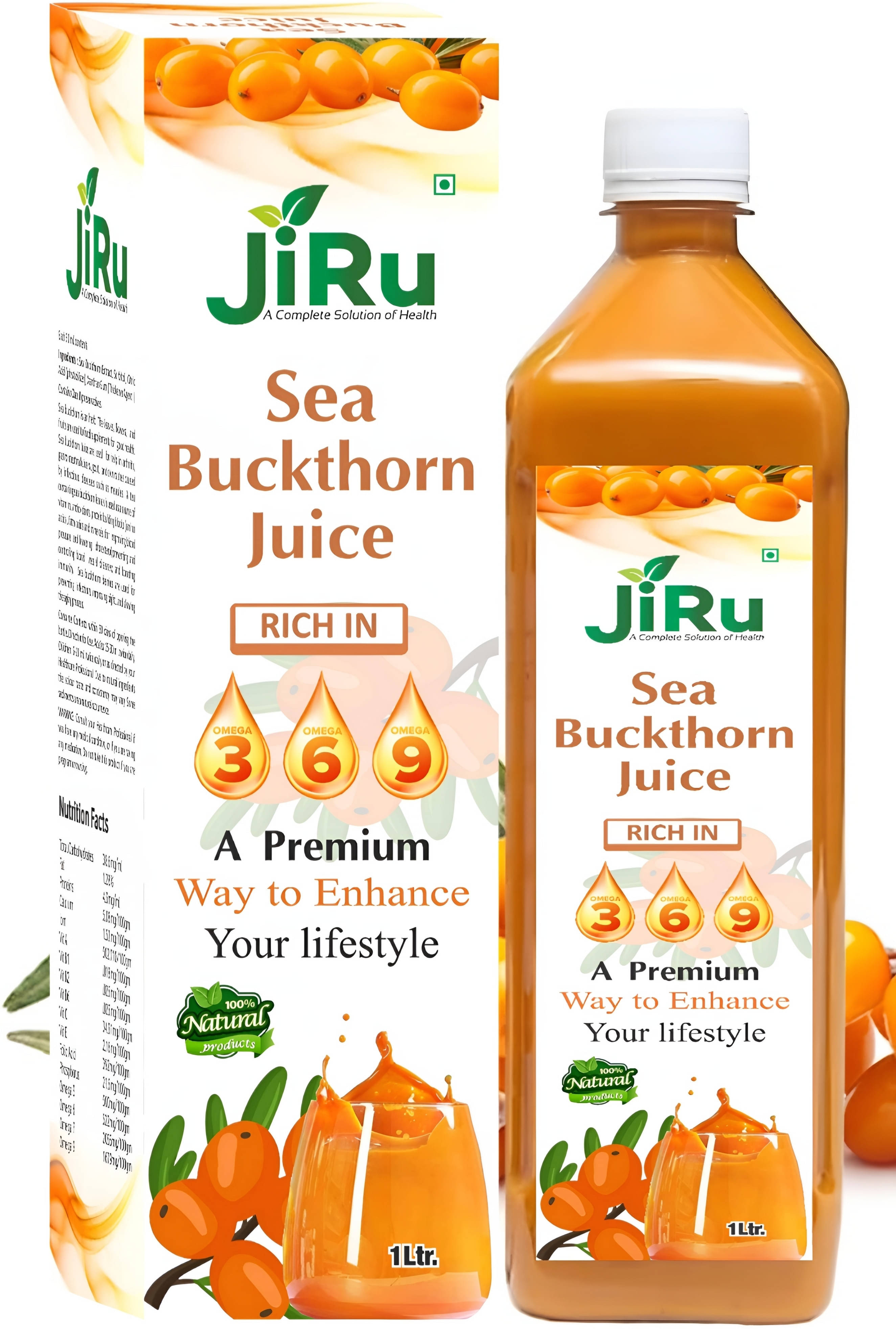JiRu Himalayan Sea Buckthorn Pulp Concentrate 1000ml | Natural Vitamin C, 3 6 7 9, Antioxidants | Immunity, Skin Glow JiRu Himalayan Sea Buckthorn Pulp Concentrate 1000ml | Natural Vitamin C, 3 6 7 9, Antioxidants | Immunity, Skin Glow