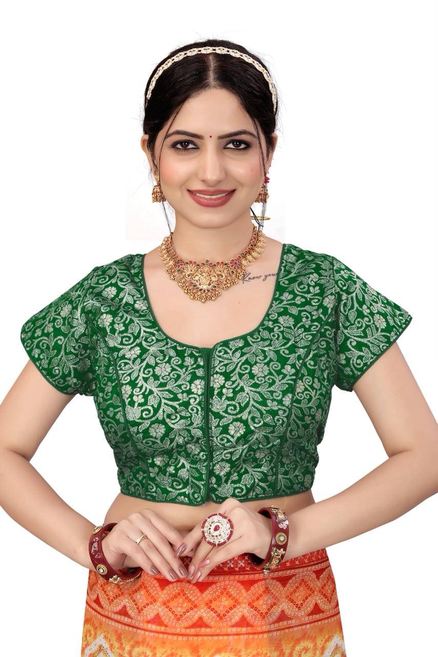 KALAVATI FASHION Green Readymade with Pad Brocade Women's Blouse ( Pack of 1 ) KALAVATI FASHION Green Readymade with Pad Brocade Women's Blouse ( Pack of 1 )