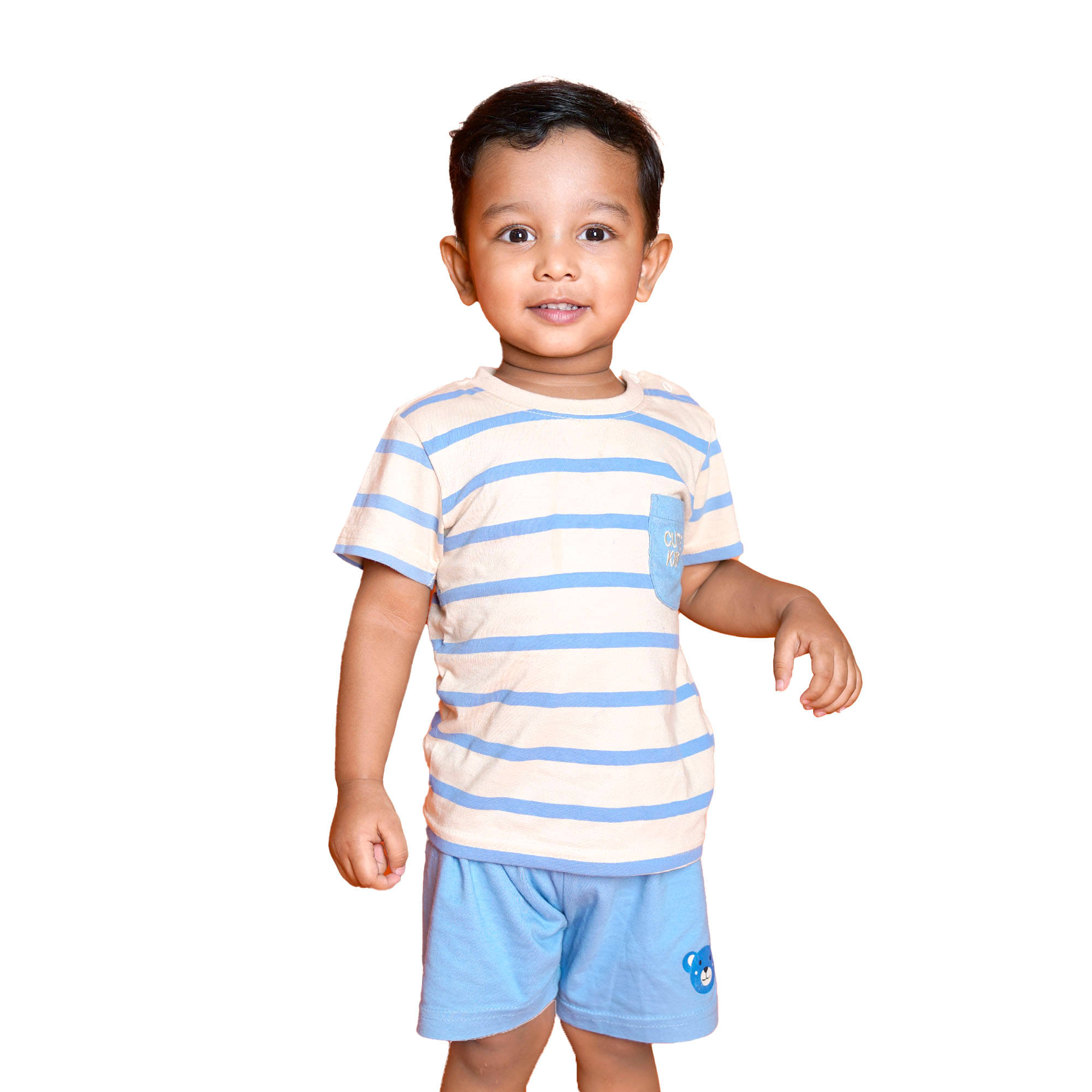 Kidzee Kingdom Pack of 1 Baby Boys Cotton T-Shirt & Shorts Set ( Multicolor )     			Kidzee Kingdom Pack of 1 Baby Boys Cotton T-Shirt & Shorts Set ( Multicolor )