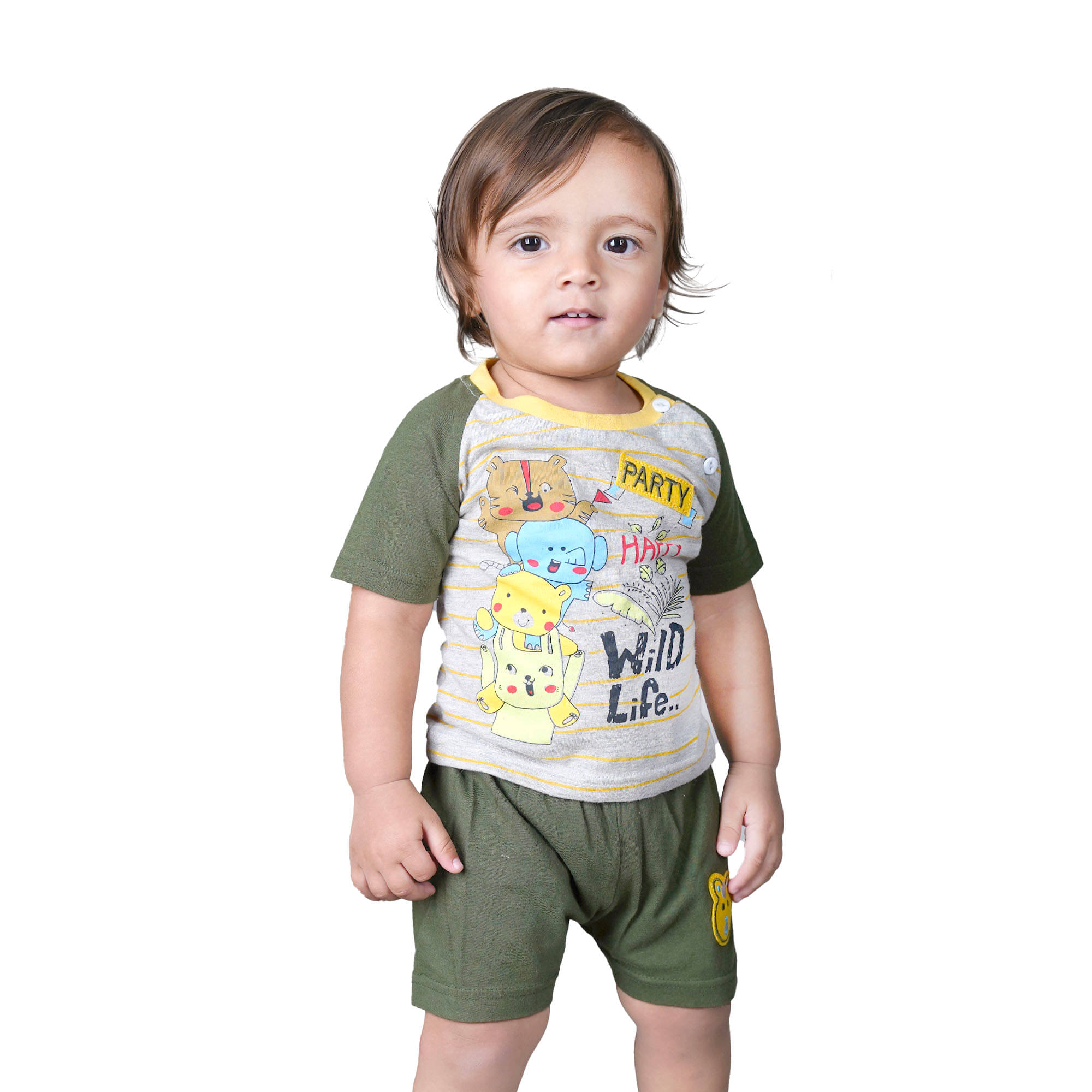     			Kidzee Kingdom Pack of 1 Baby Boys Cotton T-Shirt & Shorts Set ( Multicolor )