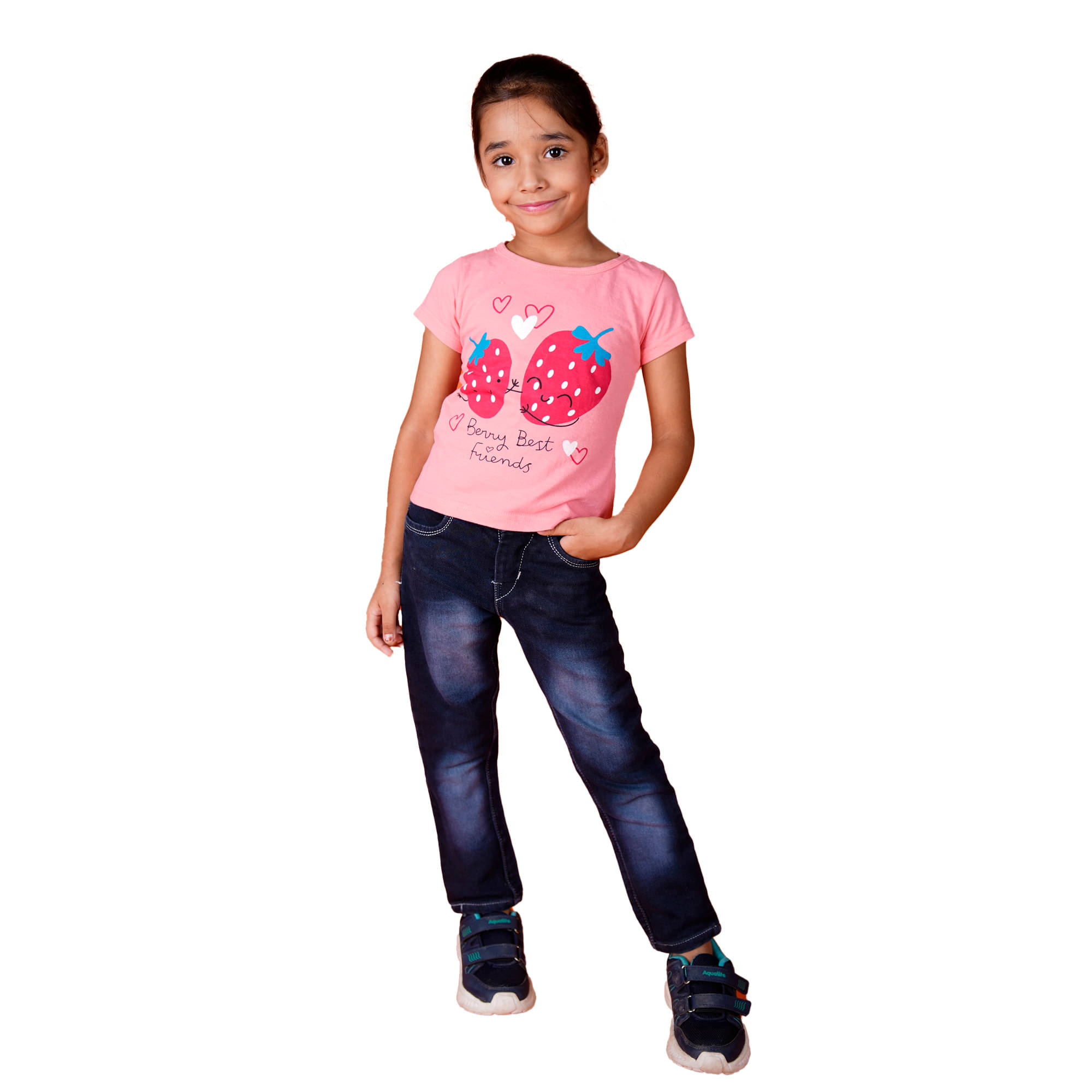     			Kidzee Kingdom Pack of 1 Girls Cotton T-Shirt ( Pink )