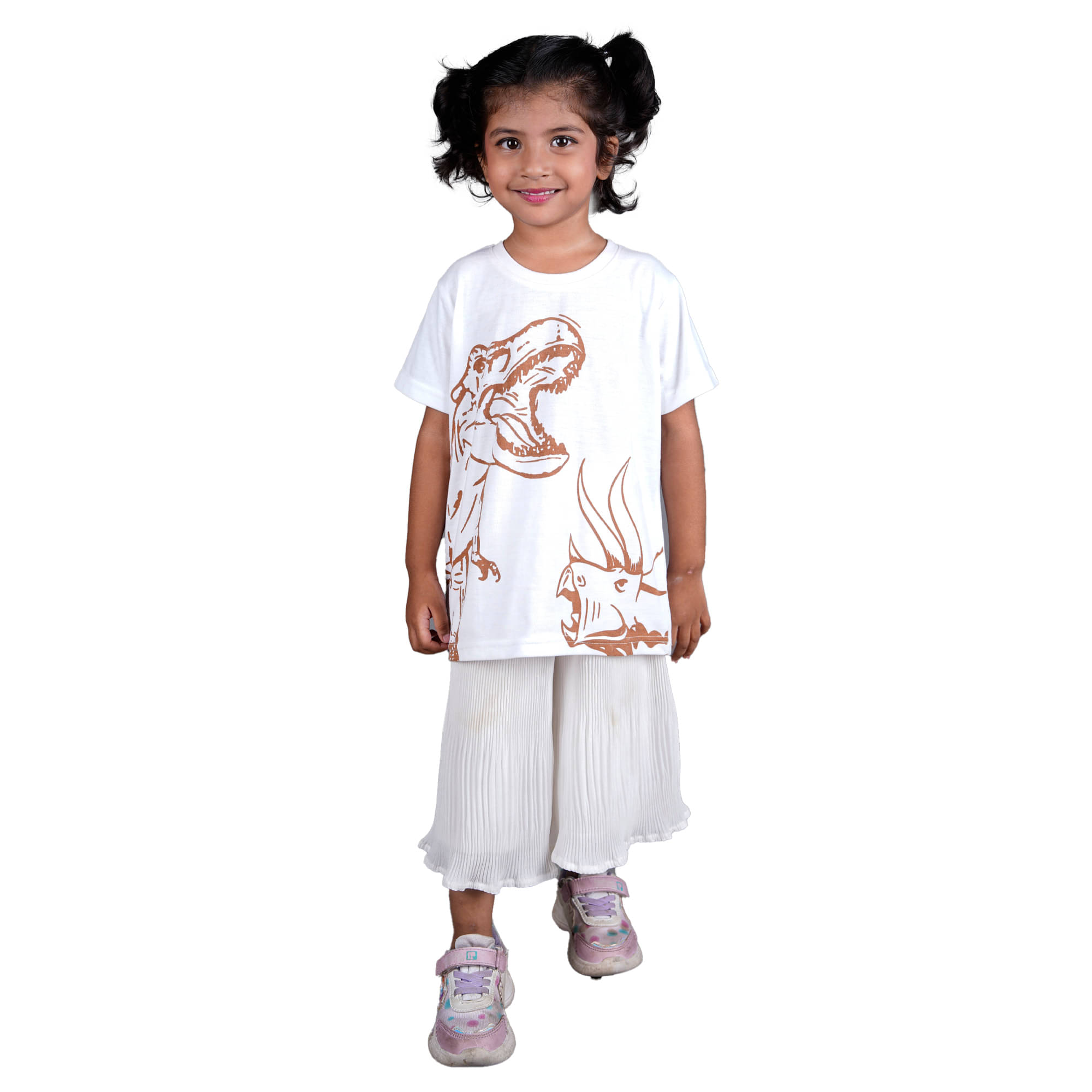    			Kidzee Kingdom Pack of 1 Girls Cotton T-Shirt ( White )