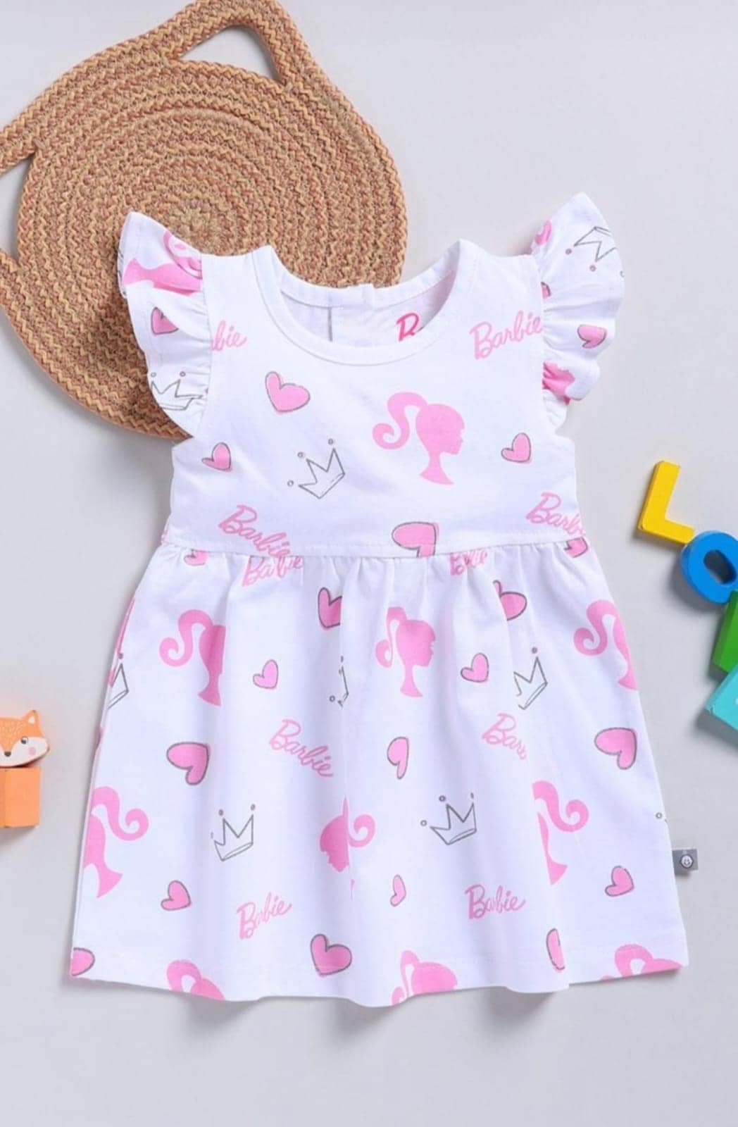 MUSNAHGARMENTS Cotton Frock For Baby Girls ( Pack of 1 , White )