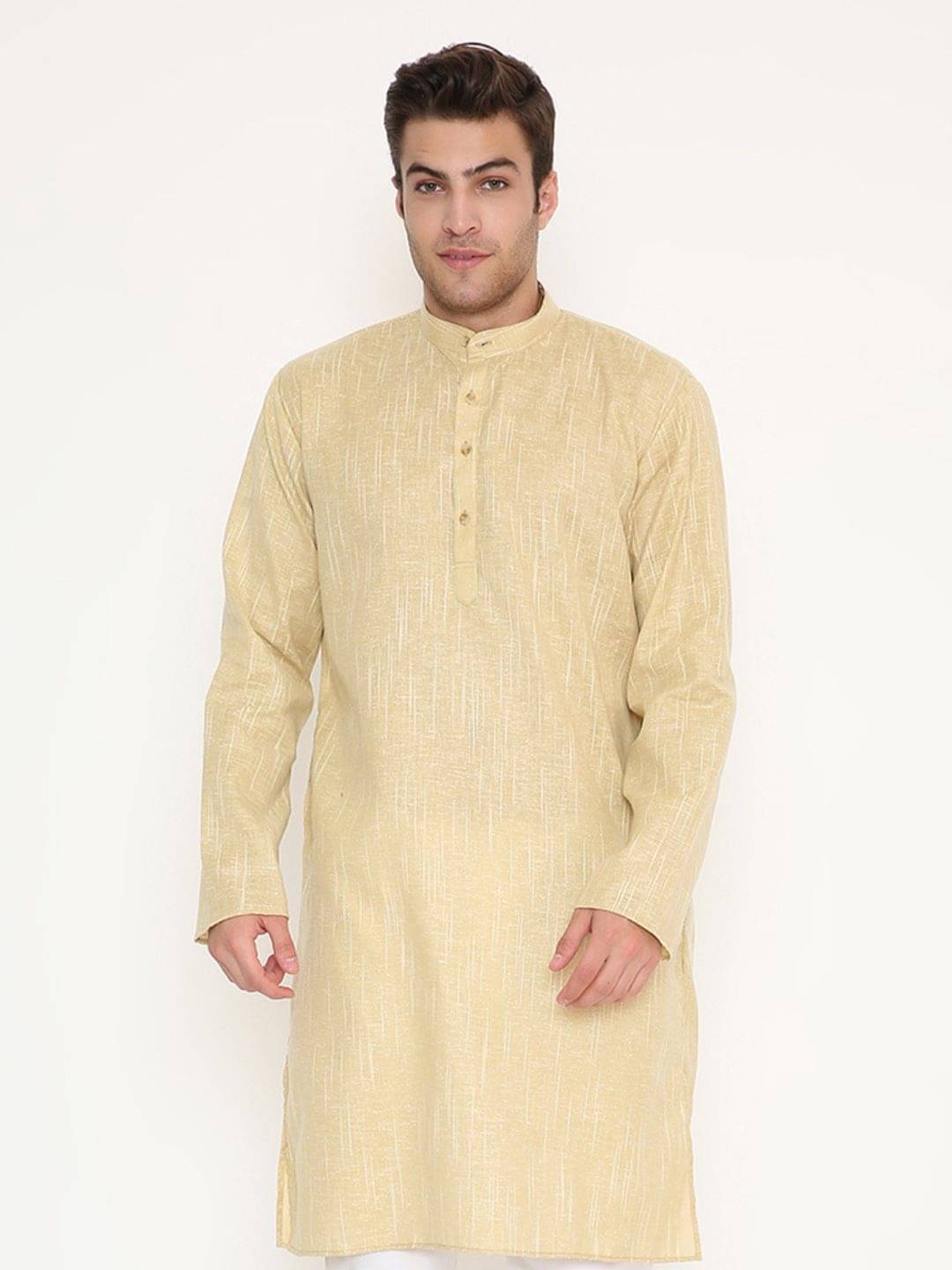 Maharaja Yellow Blended Men's Regular Kurta ( Pack of 1 ) Maharaja Yellow Blended Men's Regular Kurta ( Pack of 1 )